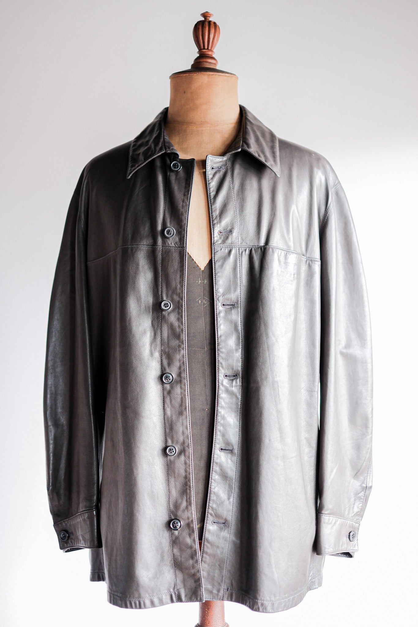 【~90's】Old SERAPHIN Lamb Leather Shirt Jacket Size.54