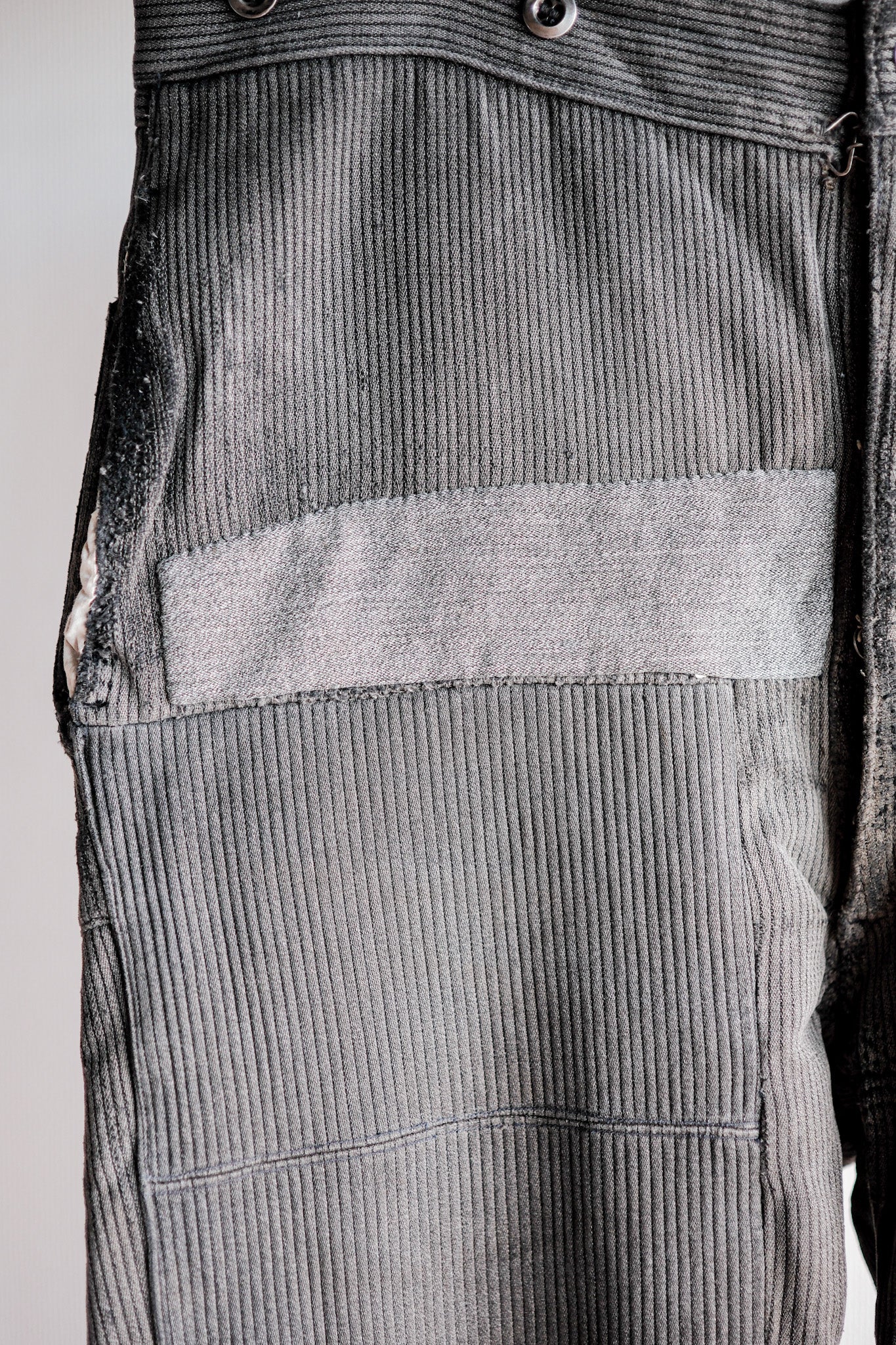 【~40's】French Vintage Gray Cotton Pique Work Pants "Patchwork"
