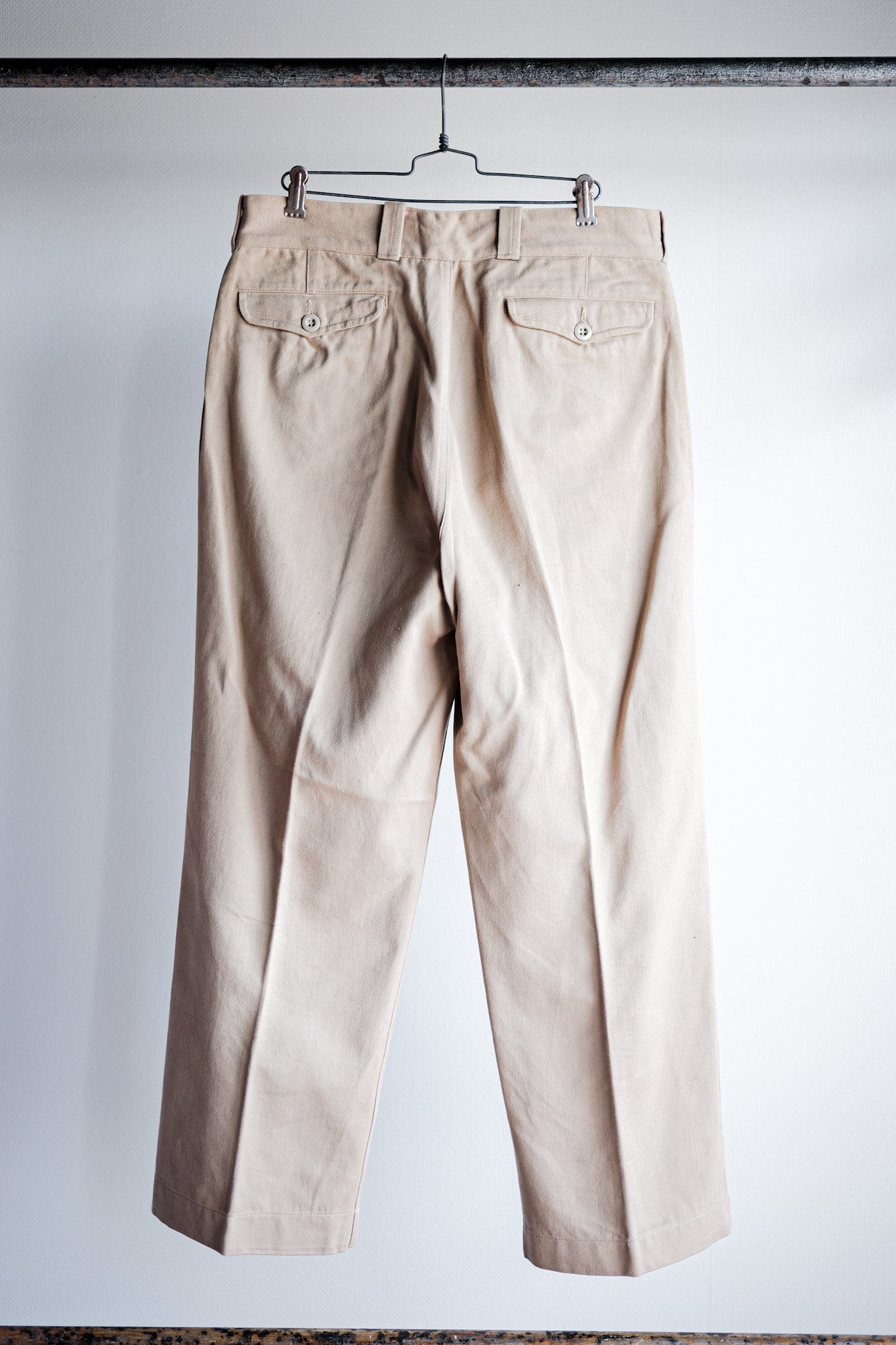【~50's】French Army M52 Chino Trousers Size.12 "Dead Stock"