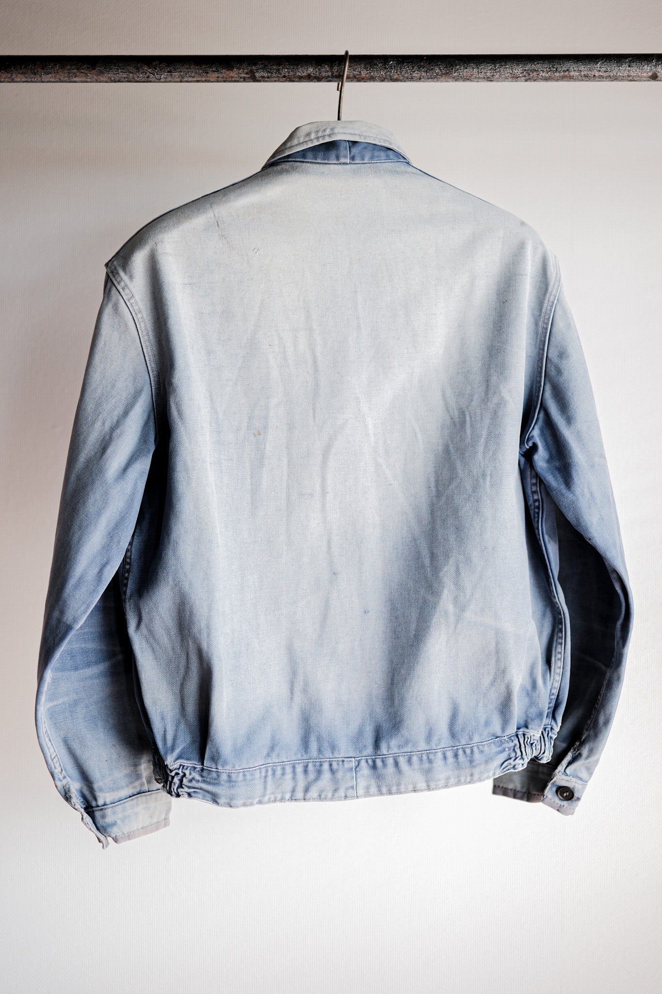 【~50’s】French Vintage Blue Cotton Twill Cyclist Jacket "Adolphe Lafont"