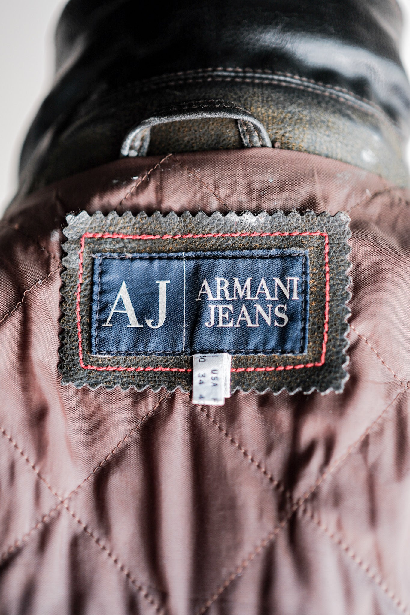 【~90’s】Old ARMANI JEANS M-59 Type PVC Leather Jacket