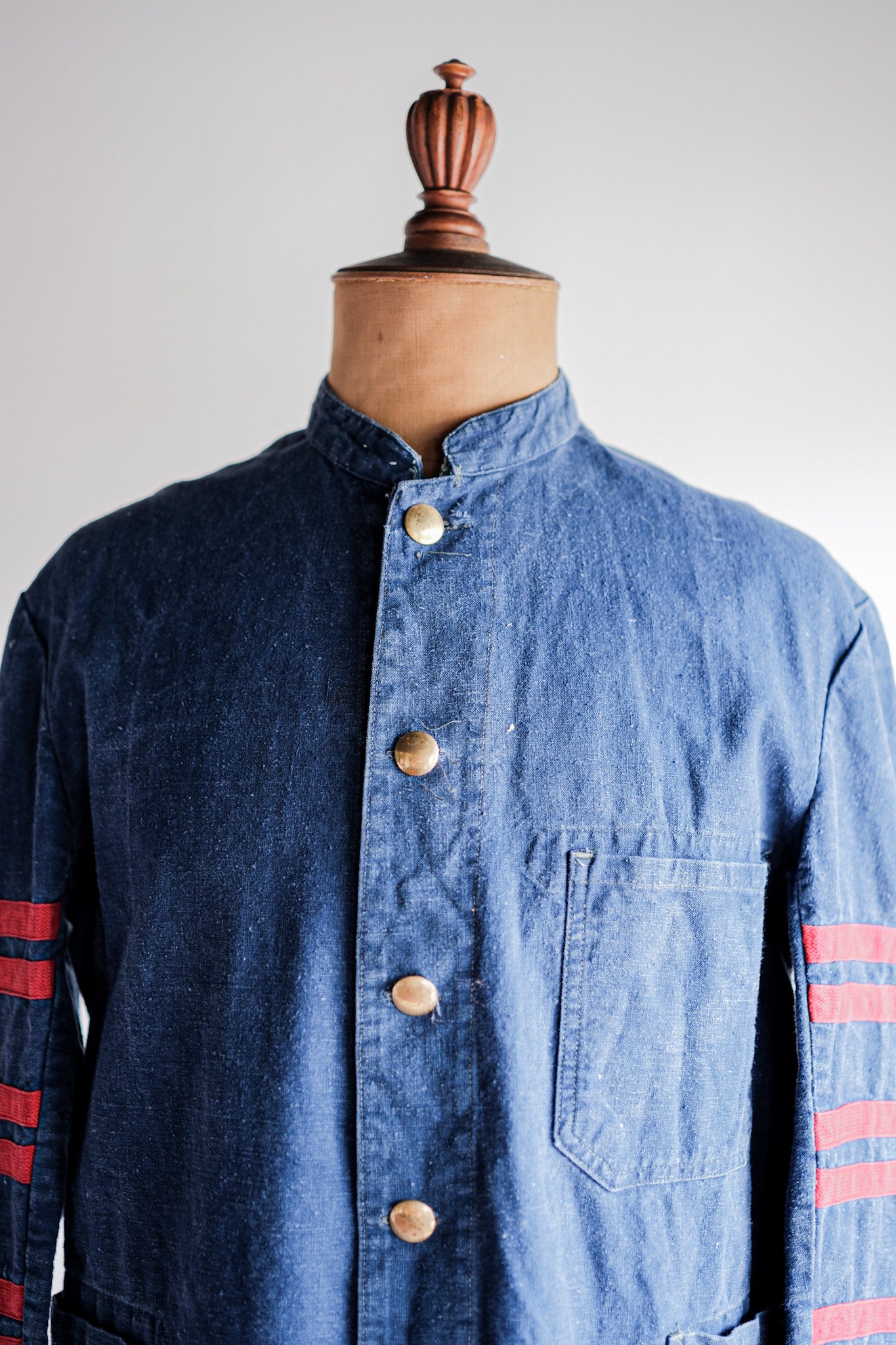 【~40's】German Vintage Indigo Linen Firefighter Jacket