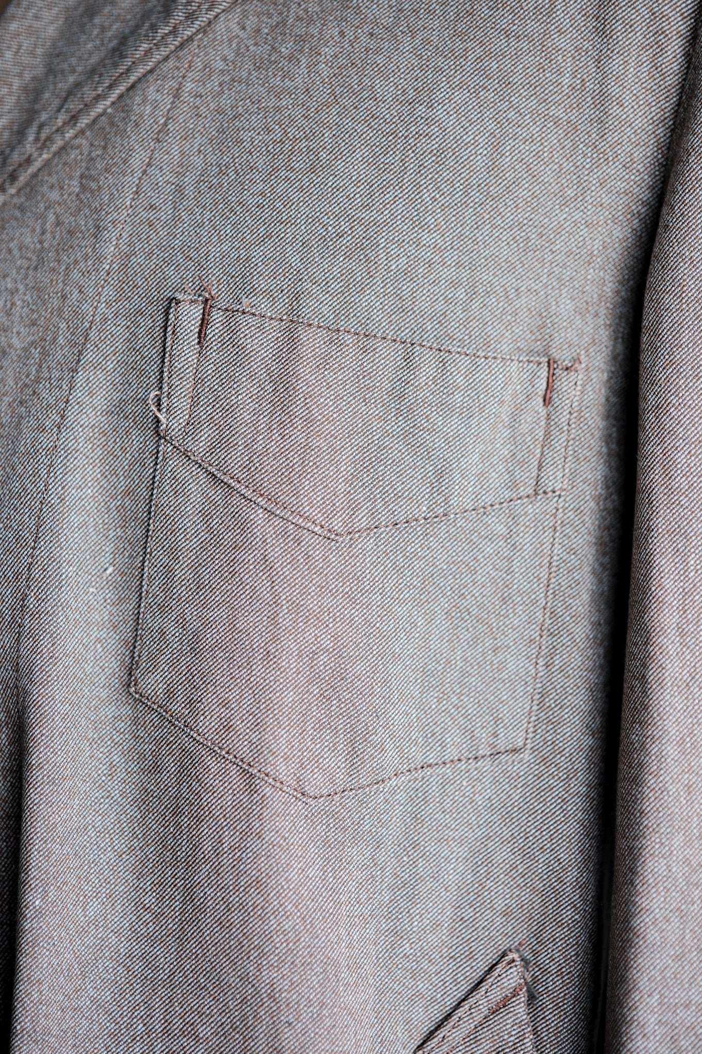 【~40's】French Vintage Brown Chambray Atelier Coat “Dead Stock”