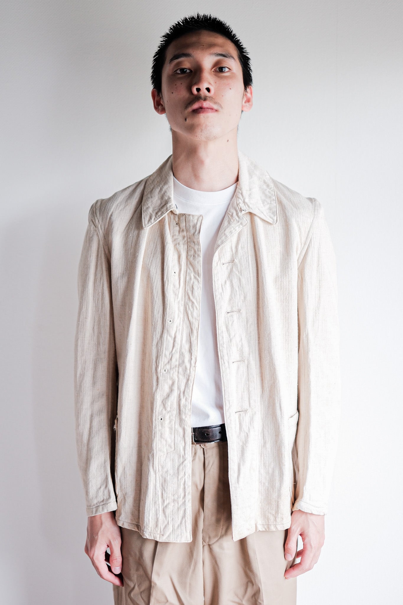 【~40's】German Air Force Drillich HBT Linen Jacket "Luftwaffe"