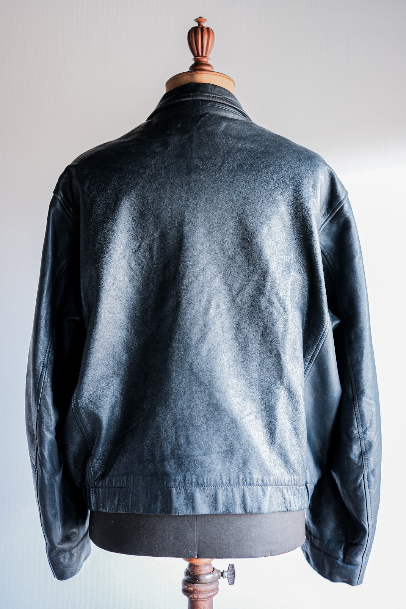 【~70's】French Air Force Pilot Leather Jacket Size.104L