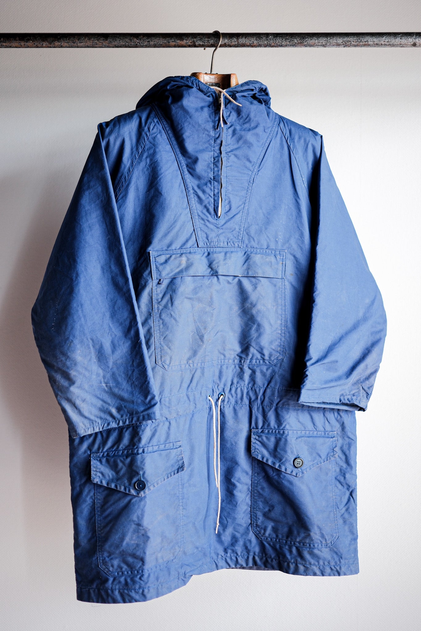 【~60's】British Vintage Blue Ventile Smock Size.LARGE "Blacks Of Greenock"