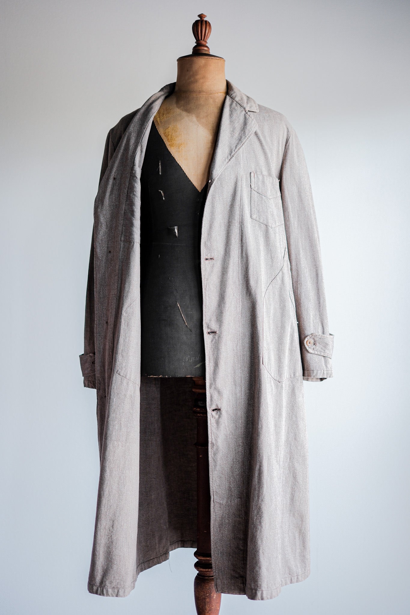 【~40's】French Vintage Brown Chambray Atelier Coat “Dead Stock”