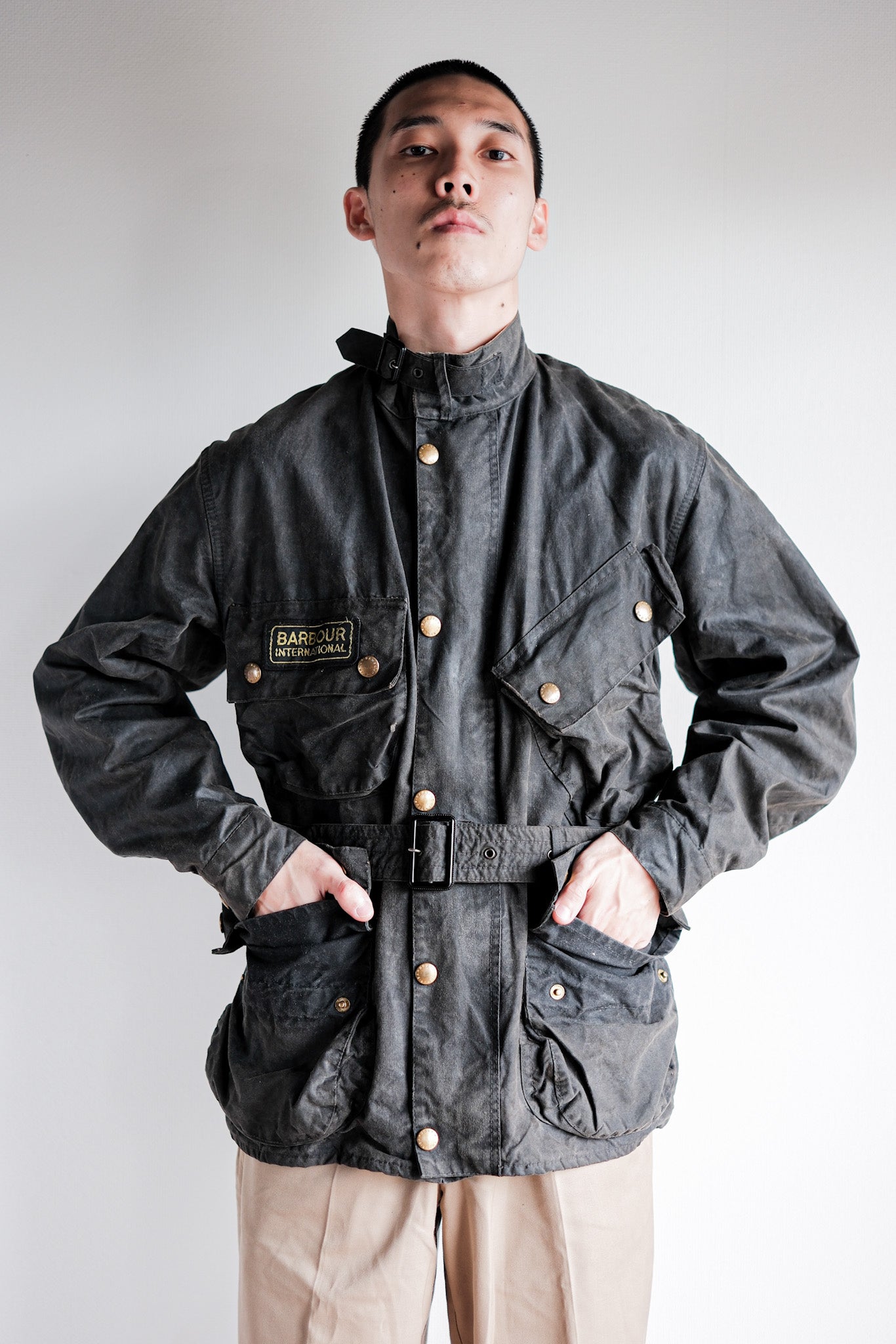 【~80's】Vintage Barbour "INTERNATIONAL SUIT" 2 Crest Size.38