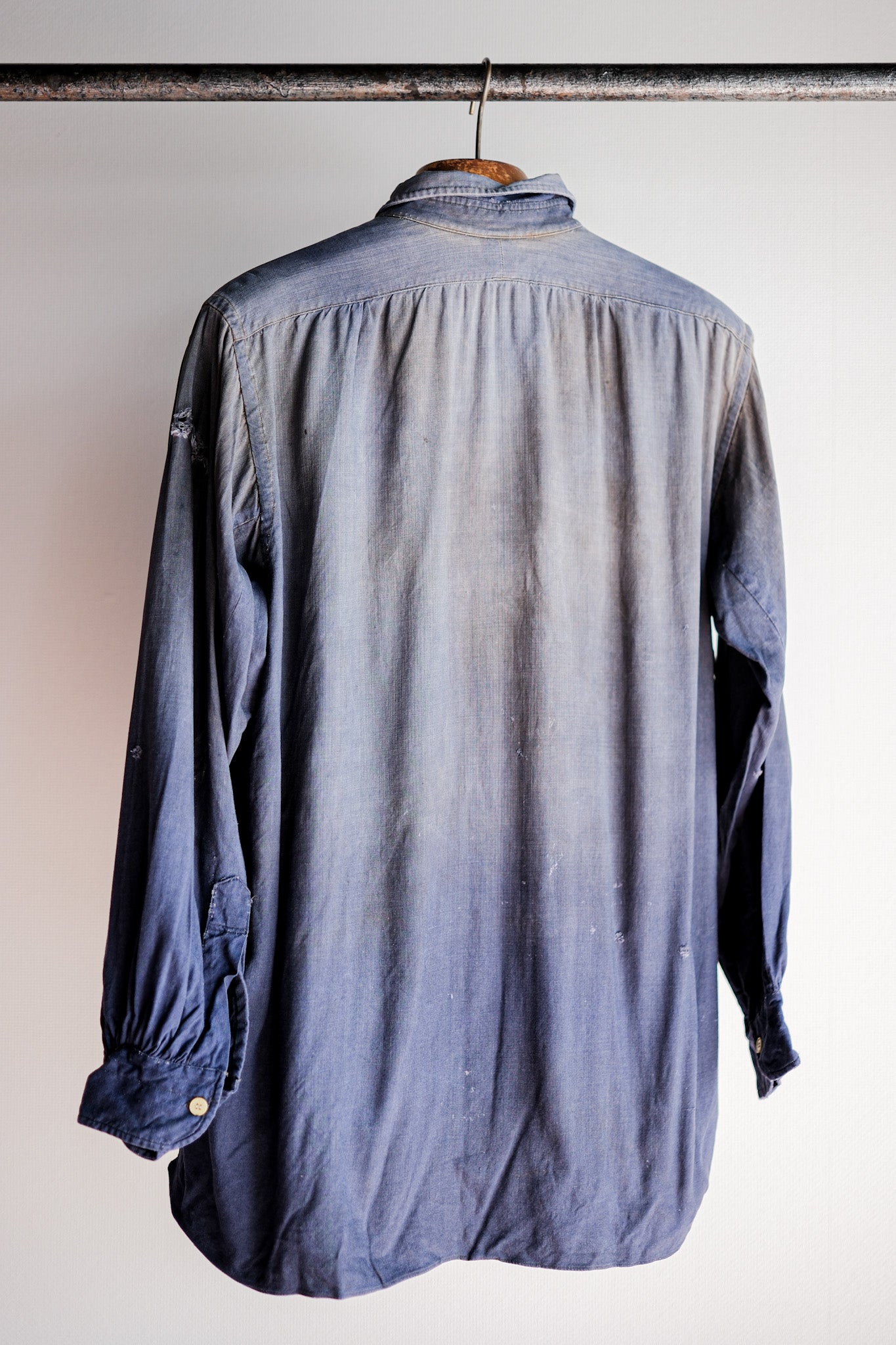【~40’s】French Vintage Indigo Linen Work Shirt