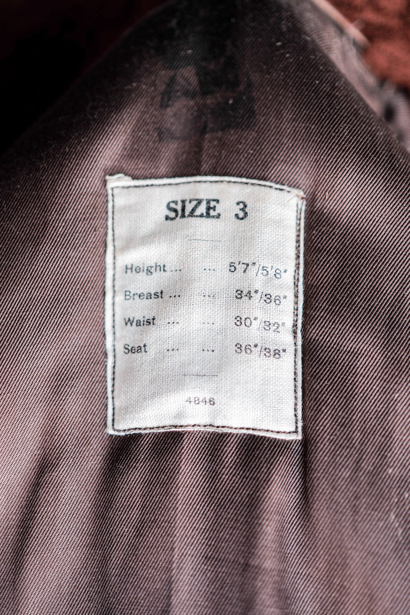 【~40’s】WW2 Royal Air Force Sidcot Suit Liner Jacket Size.3