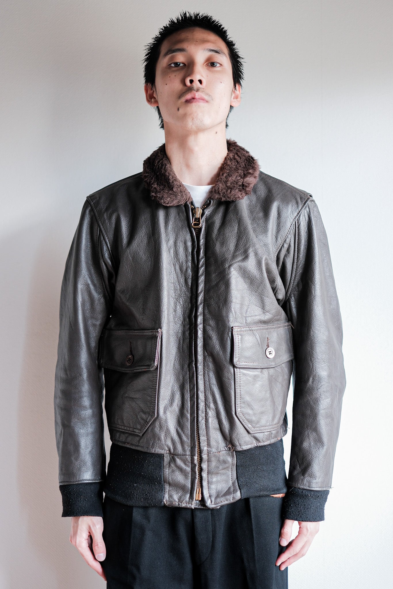 【~60's】U.S.NAVY G-1 Leather Flight Jacket Size.36