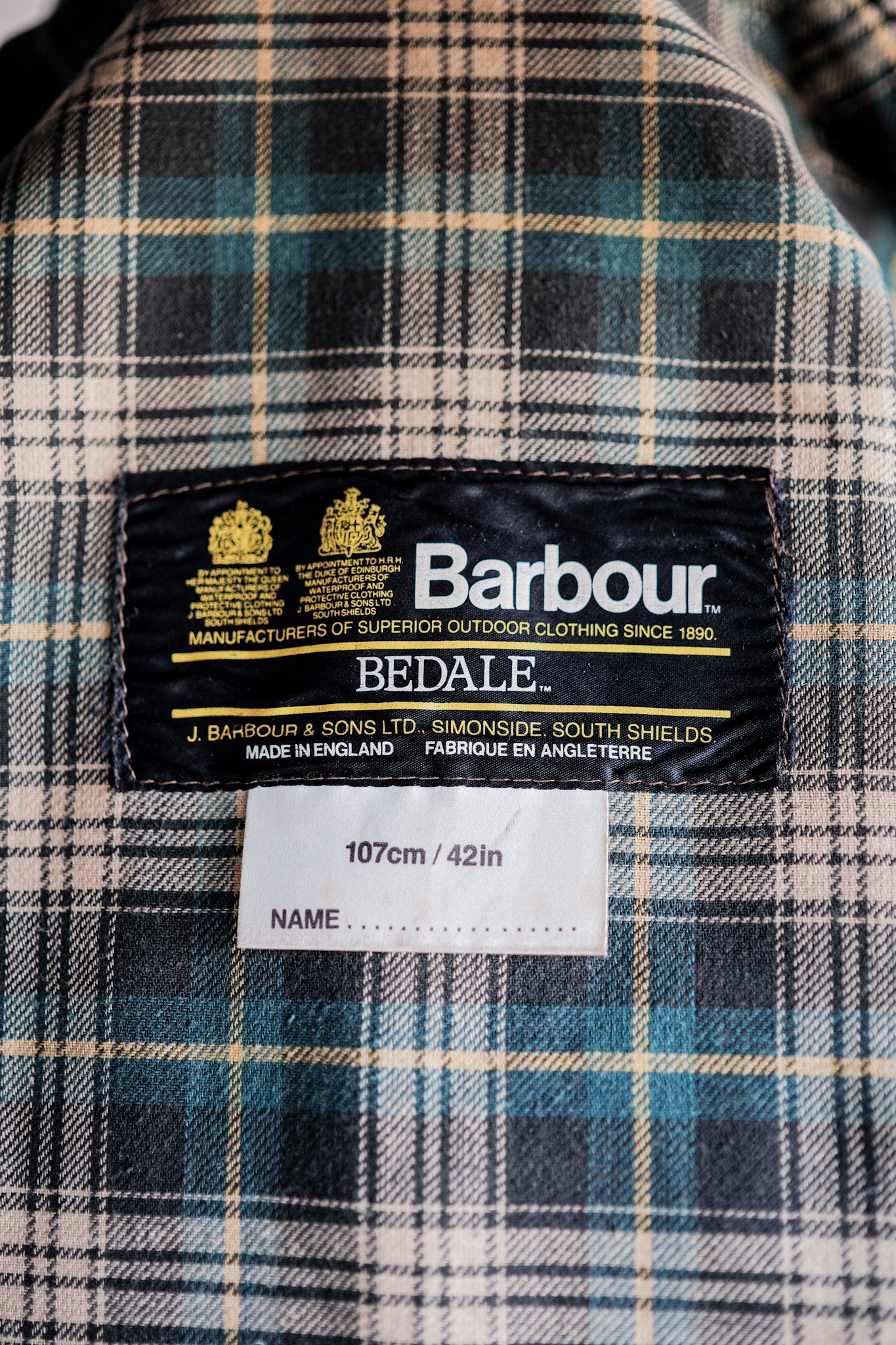 【~80's】Vintage Barbour "BEDALE" 2 Crest Size.42