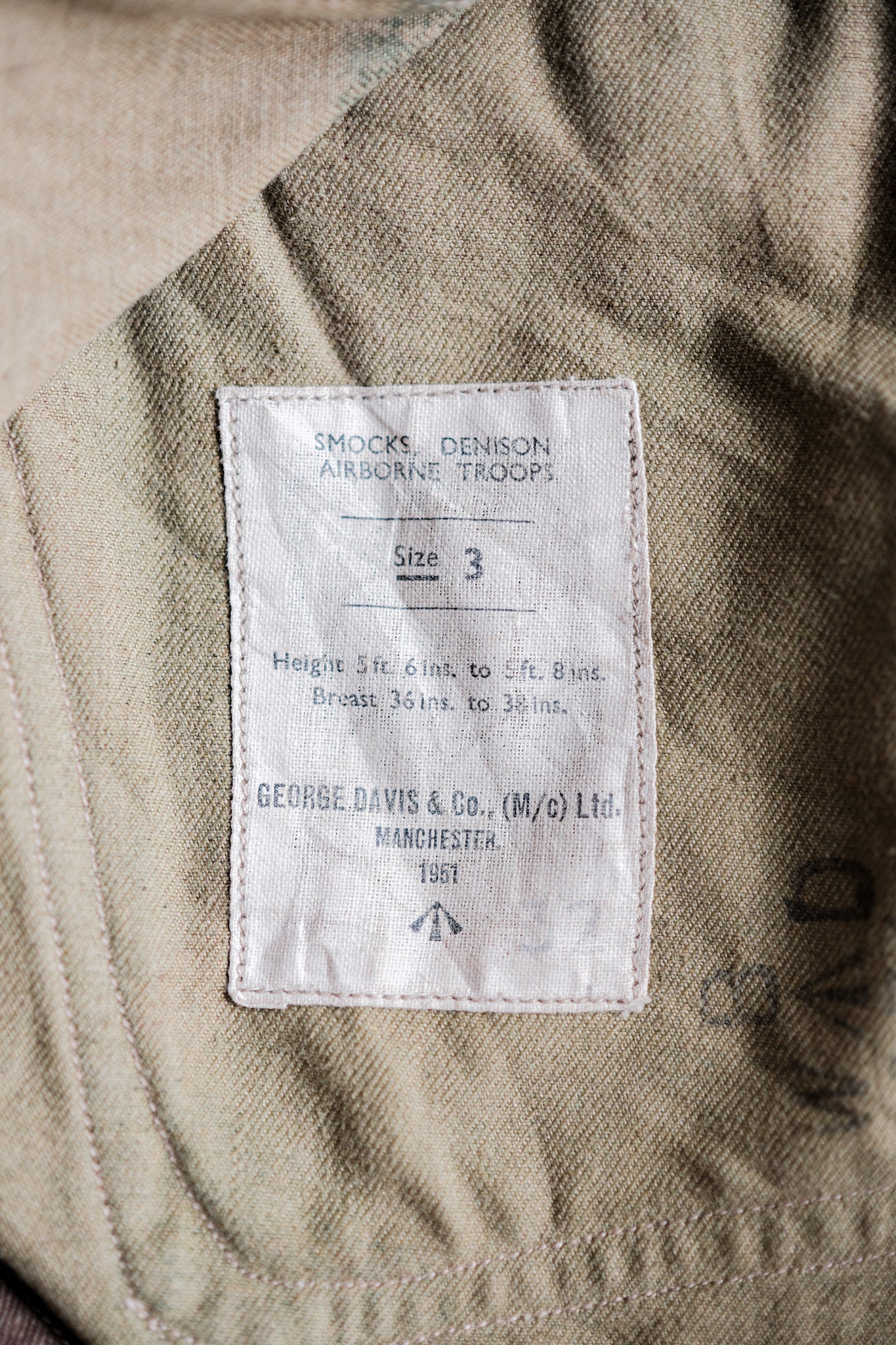 【~50's】British Army Airborne Troops Brushstroke Camouflage Denison Smock Size.3 "SAS"