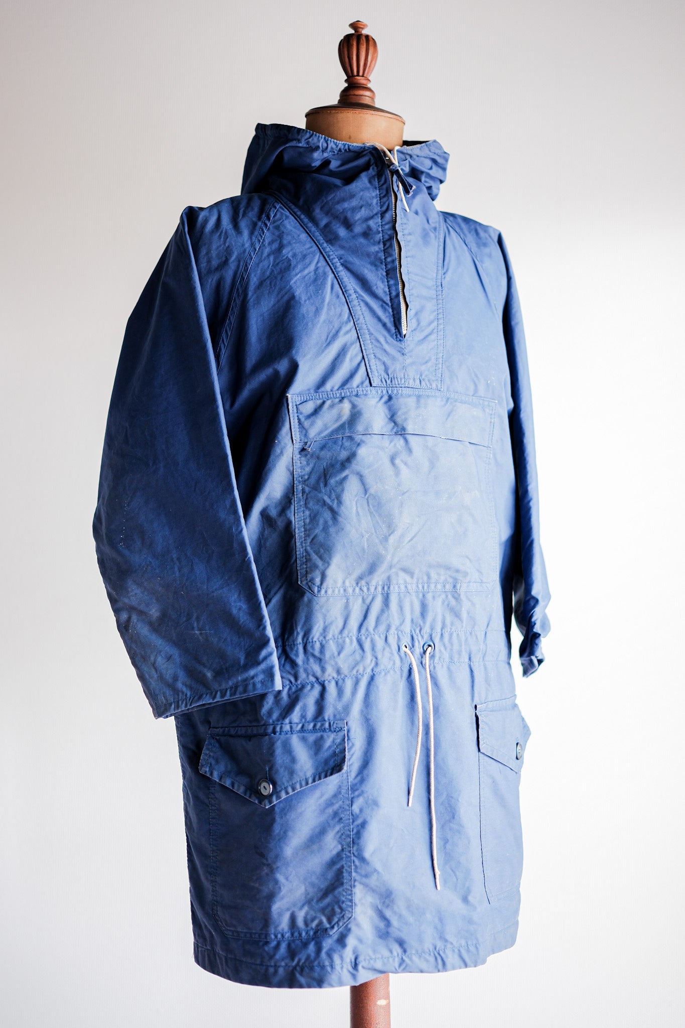 【~60's】British Vintage Blue Ventile Smock Size.LARGE "Blacks Of Greenock"
