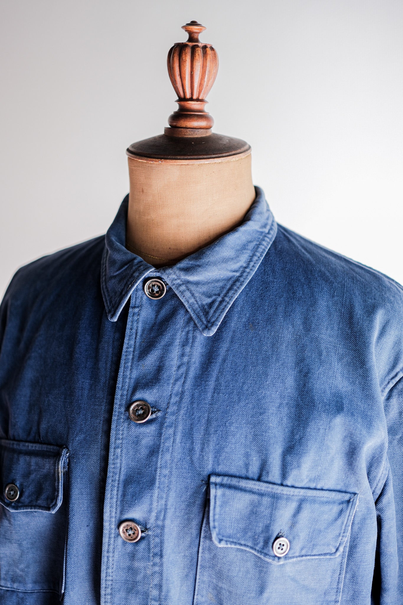 【~40’s】French Vintage Indigo Cotton Twill Cyclist Jacket