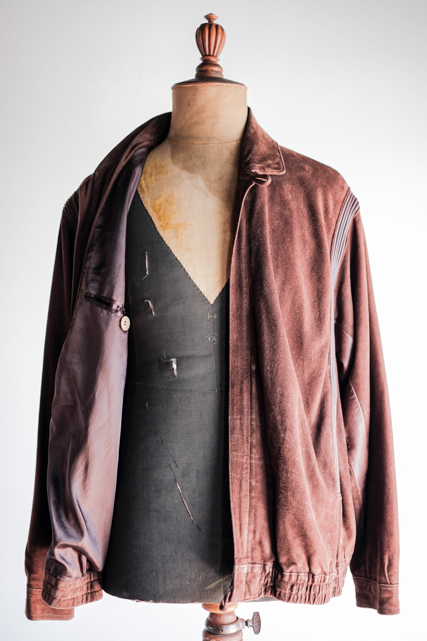 【~80’s】Old LOEWE Brown Suede Leather Jacket