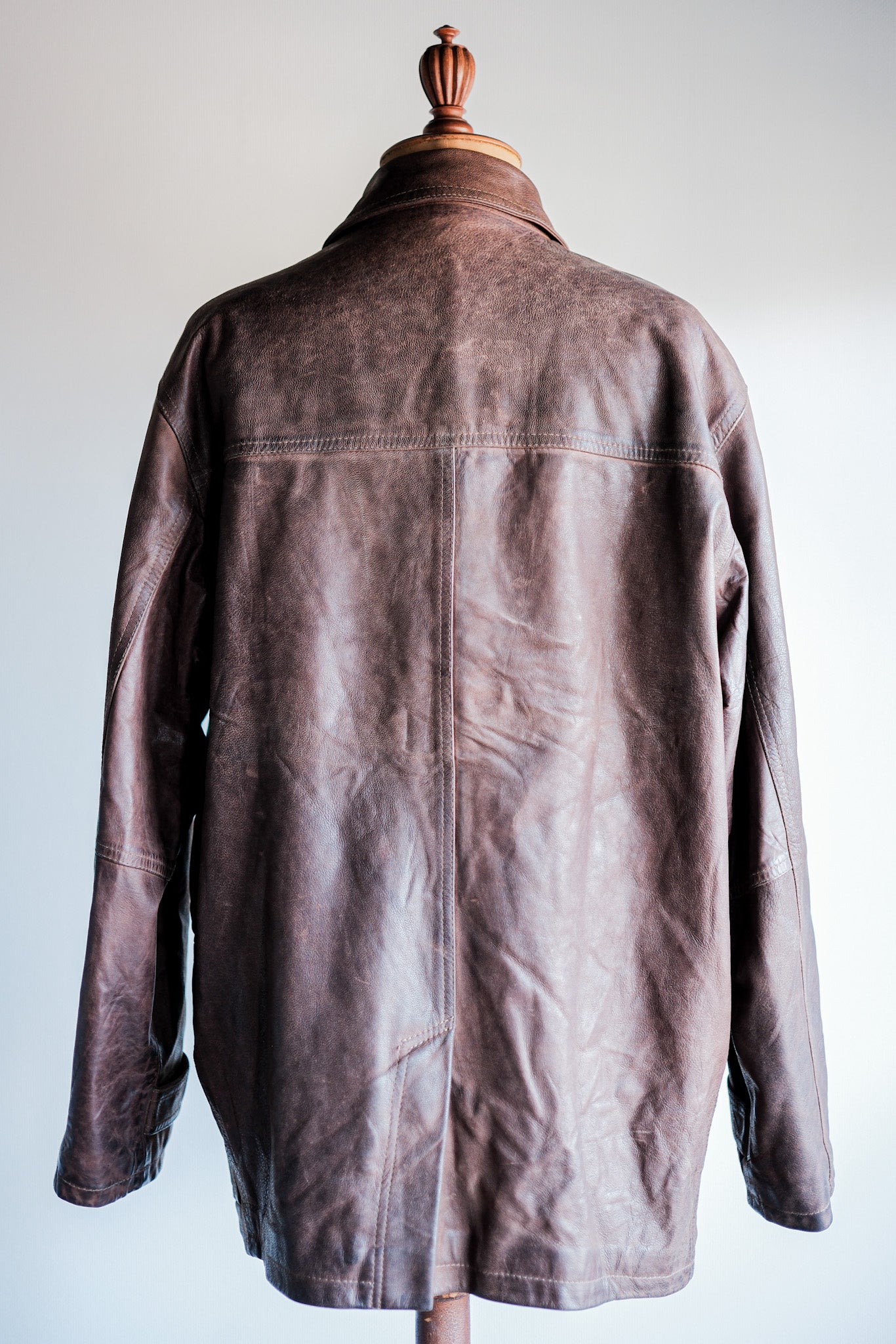 【~80's】Italian Vintage Double Breasted Leather Jacket Size.52