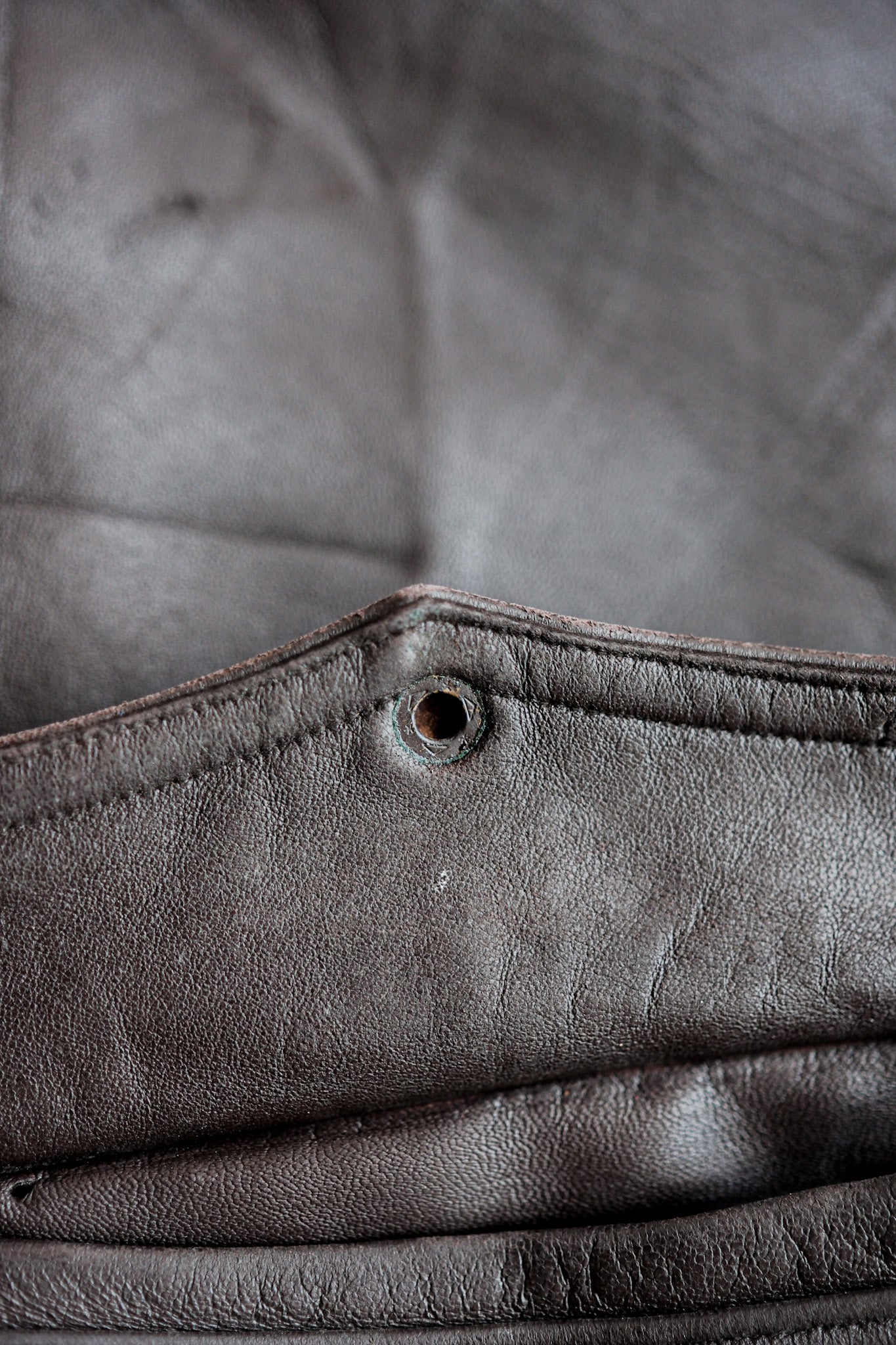 【~40’s】French Vintage Brown Leather Cyclist Jacket "Modified"