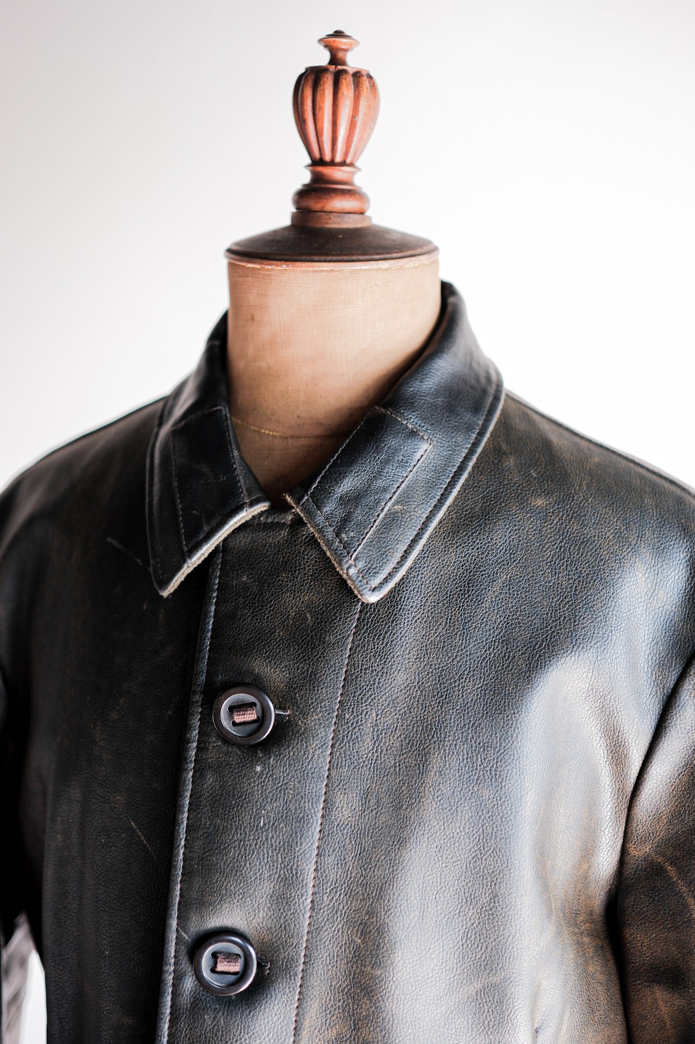 【~90’s】Old ARMANI JEANS M-59 Type PVC Leather Jacket