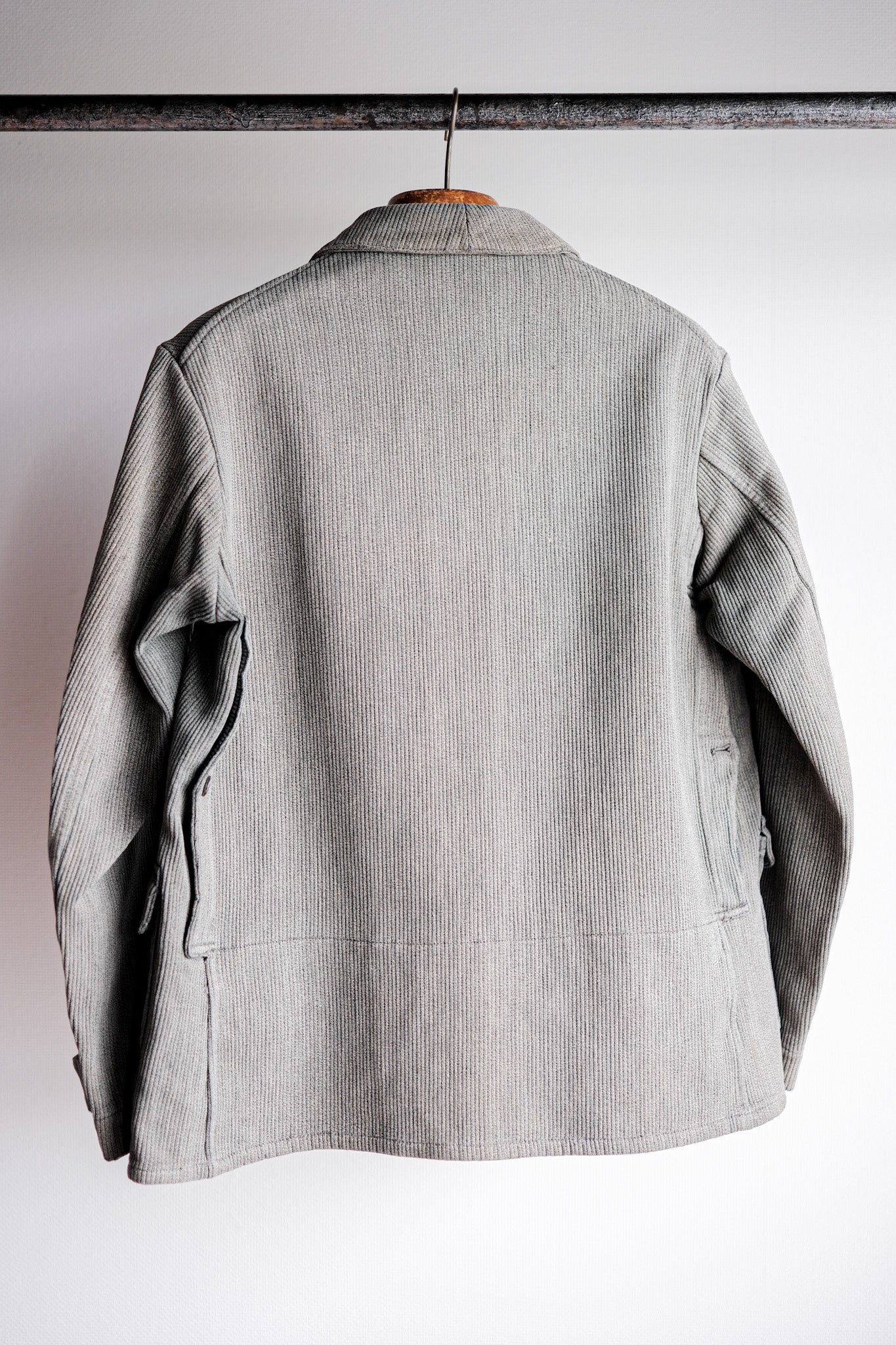 【~50's】French Vintage Gray Cotton Pique Hunting Jacket