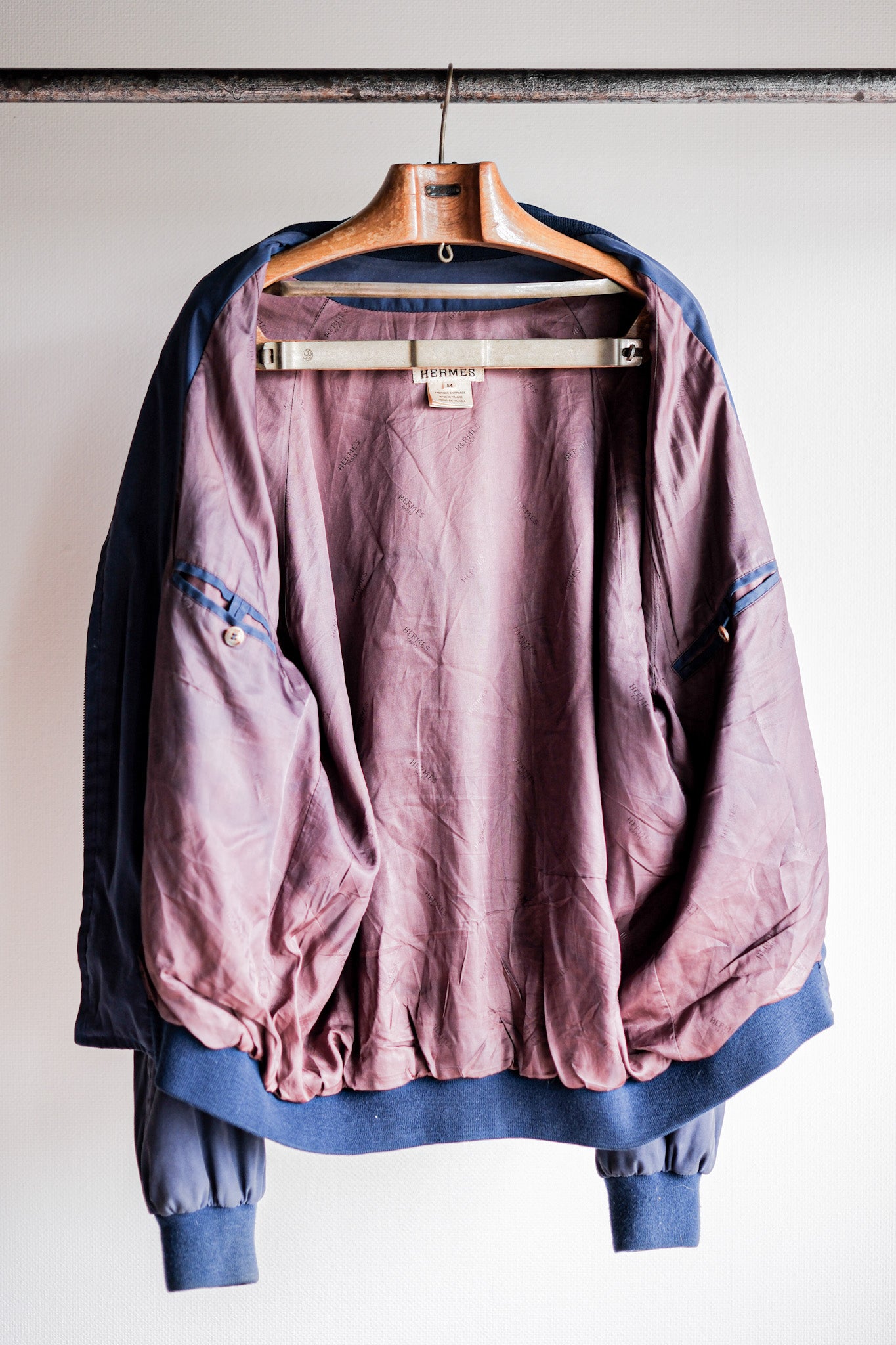 【~80's】Old Hermès Paris Zip Up Blouson Size.54