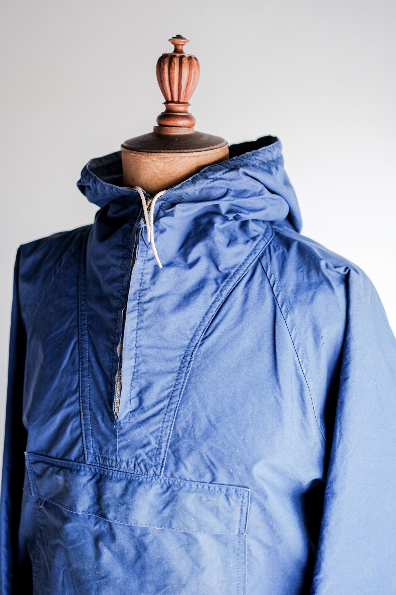 【~60's】British Vintage Blue Ventile Smock Size.LARGE "Blacks Of Greenock"