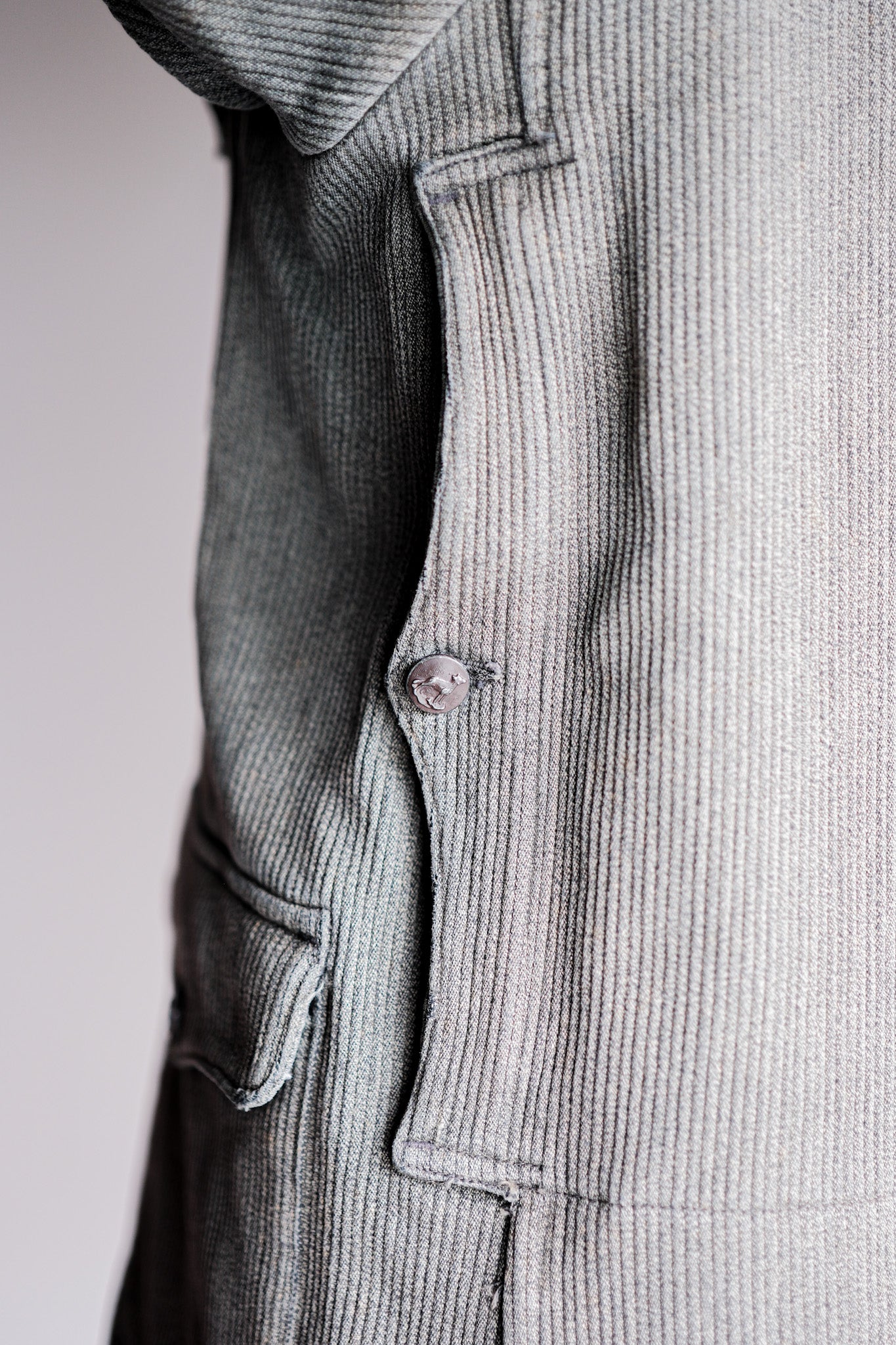 【~50's】French Vintage Gray Cotton Pique Hunting Jacket