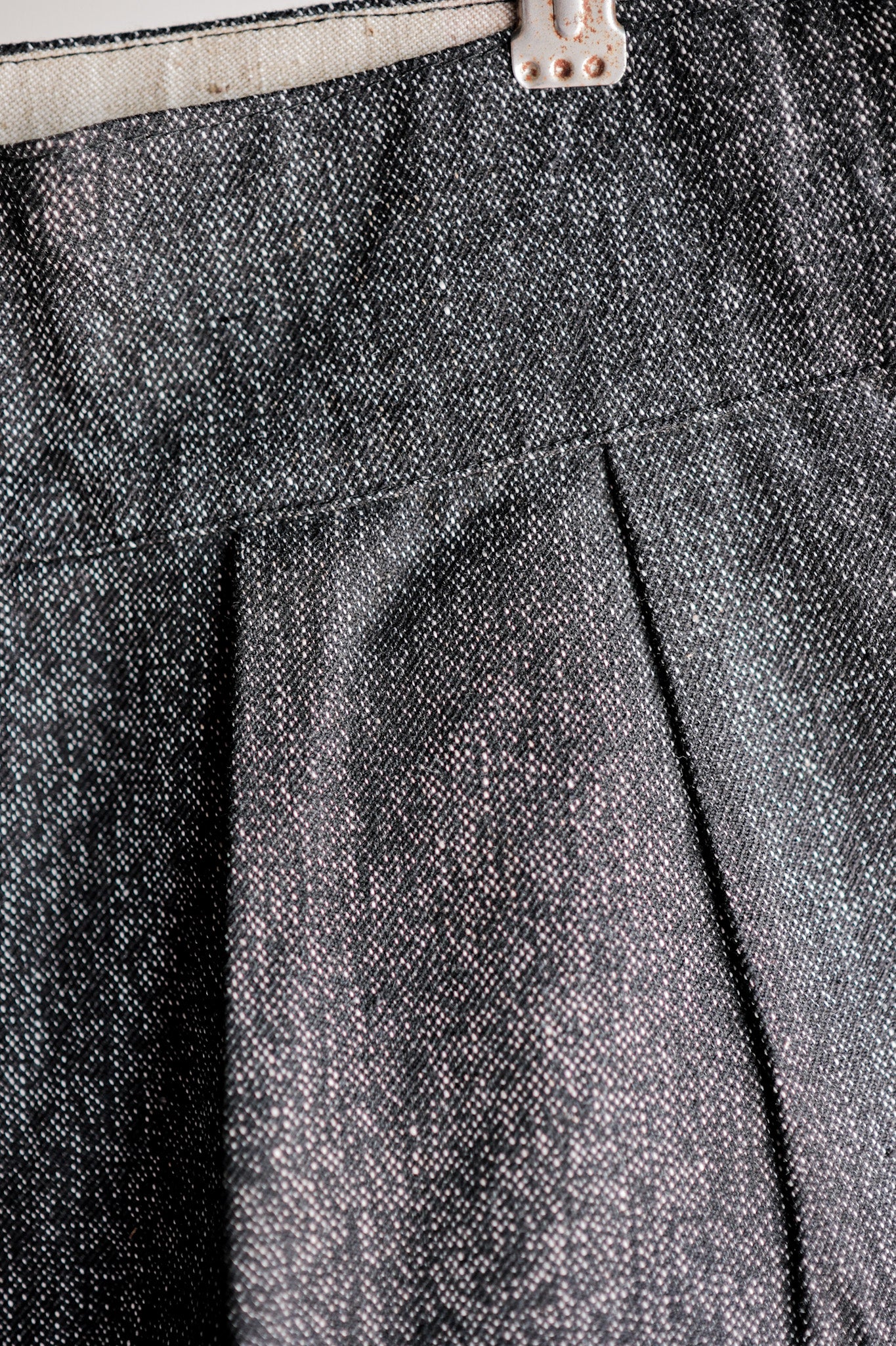 【~30's】French Vintage Black Chambray Work Pants “Dead Stock”