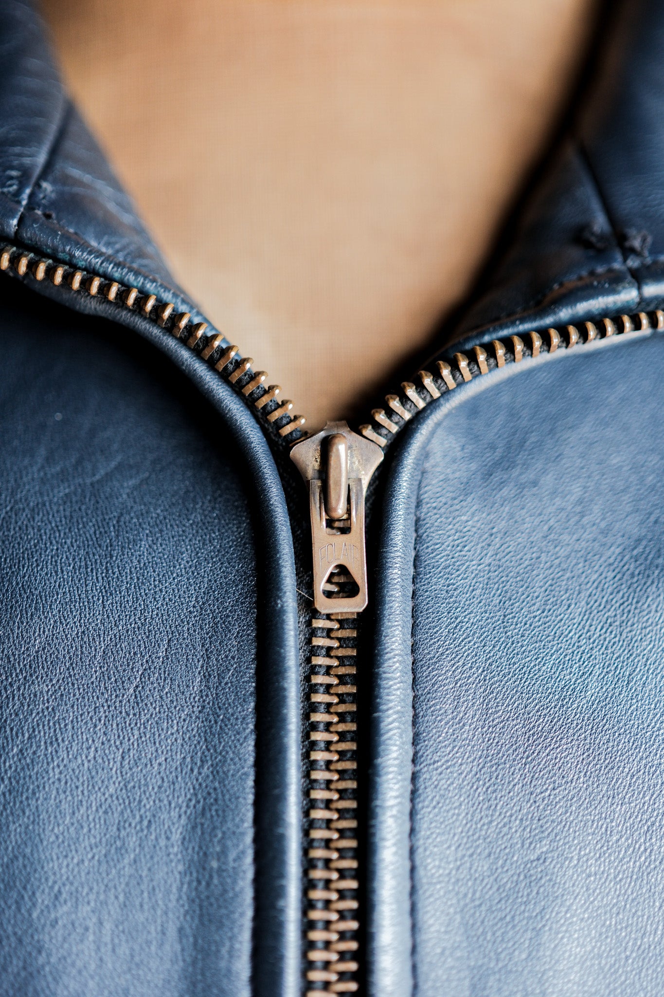 【~70's】French Air Force Pilot Leather Jacket Size.96M