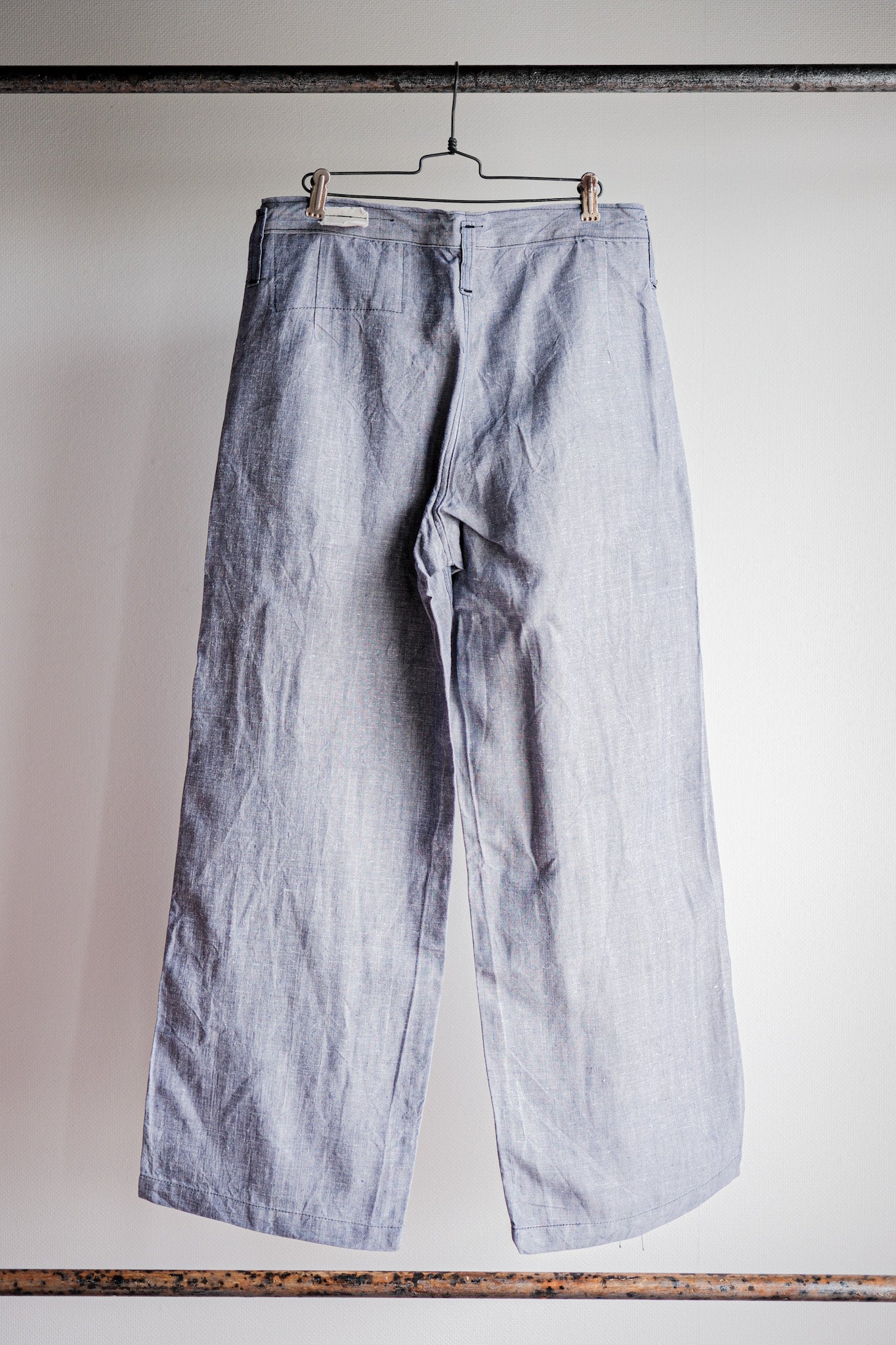 【~50's】French Navy Ramie Linen Sailor Pants Size.C-4 "Dead Stock"