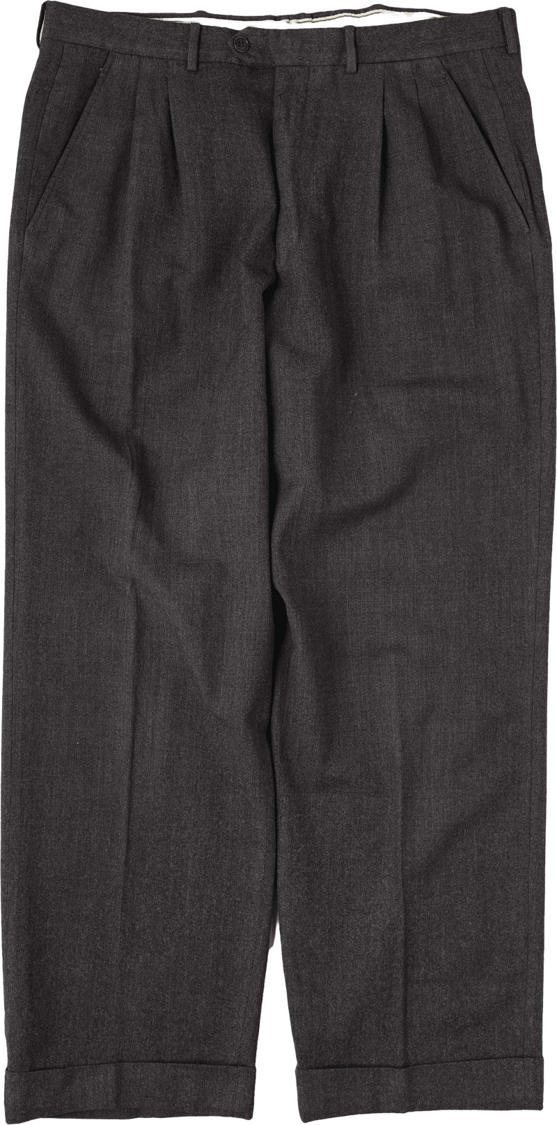 【~70's】Old GUCCI 2 Tuck Turn Up Wool Trousers Size.52