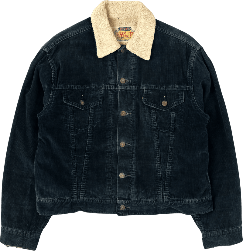 【~70's】Vintage Levi's Slim Fit Boa Lined Corduroy Trucker Jacket "Big E"