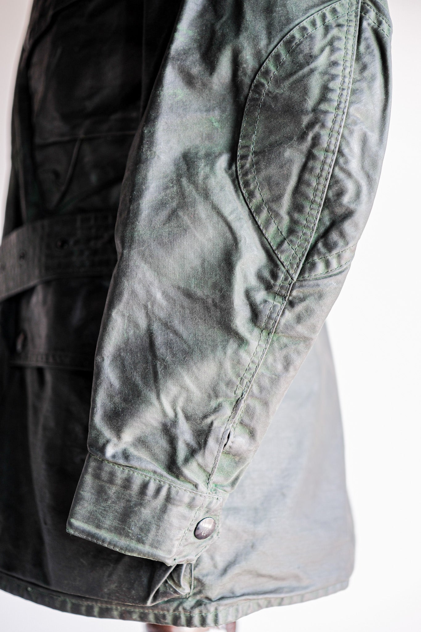 【~60's】Vintage Belstaff Green Waxed Jacket With Patches Size.36 “TRIALMASTER"