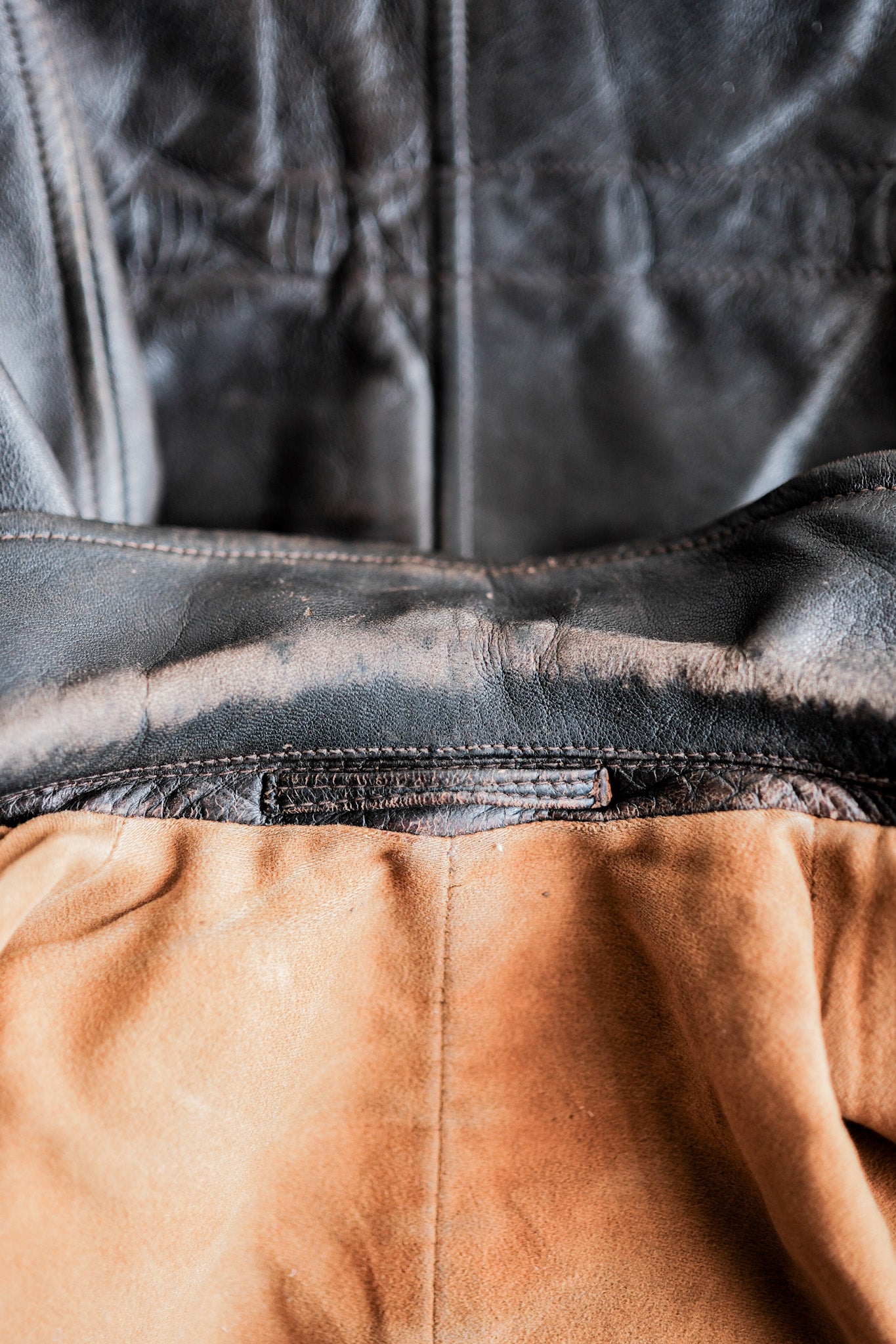 【~40's】German Vintage Double Breasted Motorcycle Leather Jacket