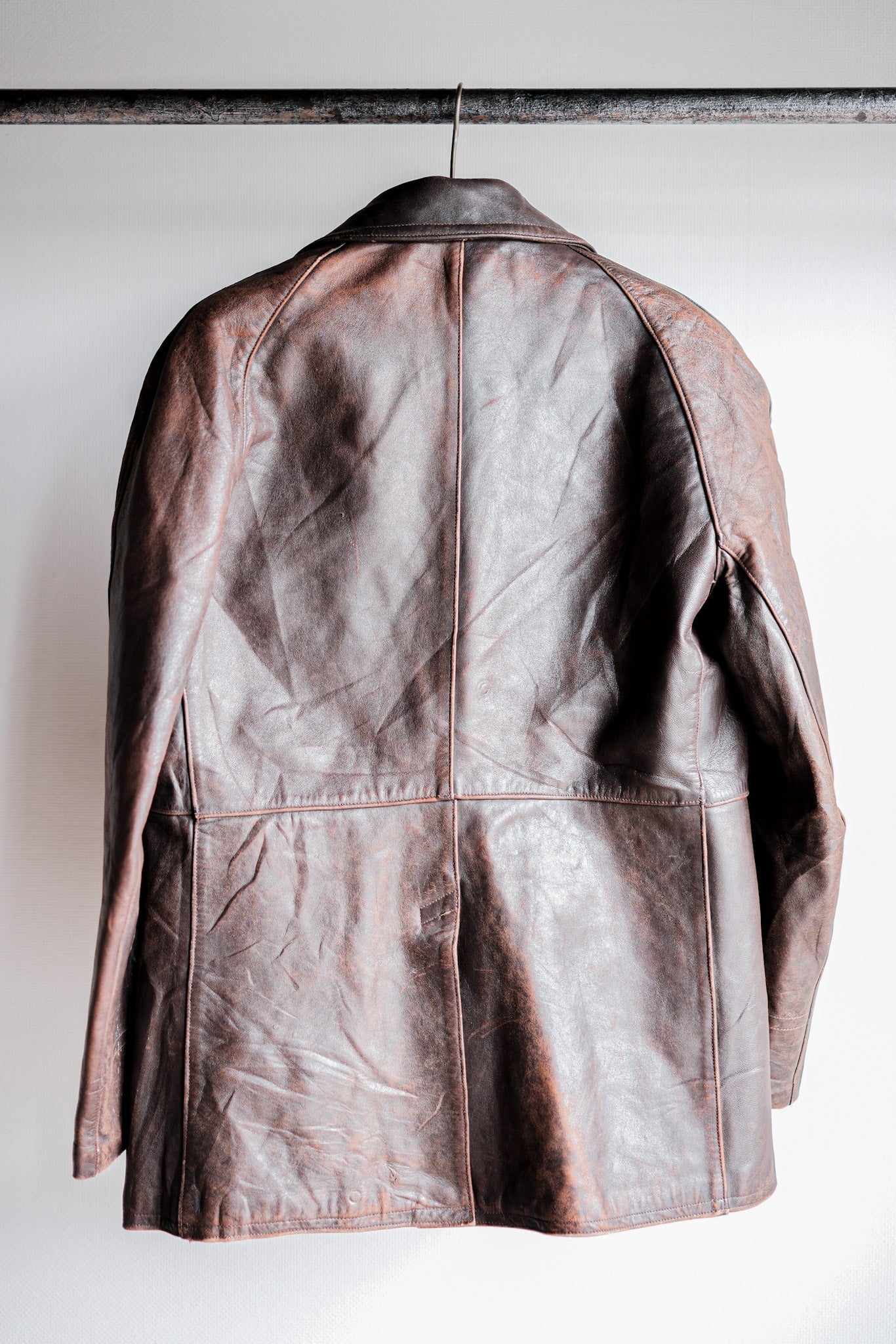 【~50's】French Army Motorcycle Leather Jacket Size.B2