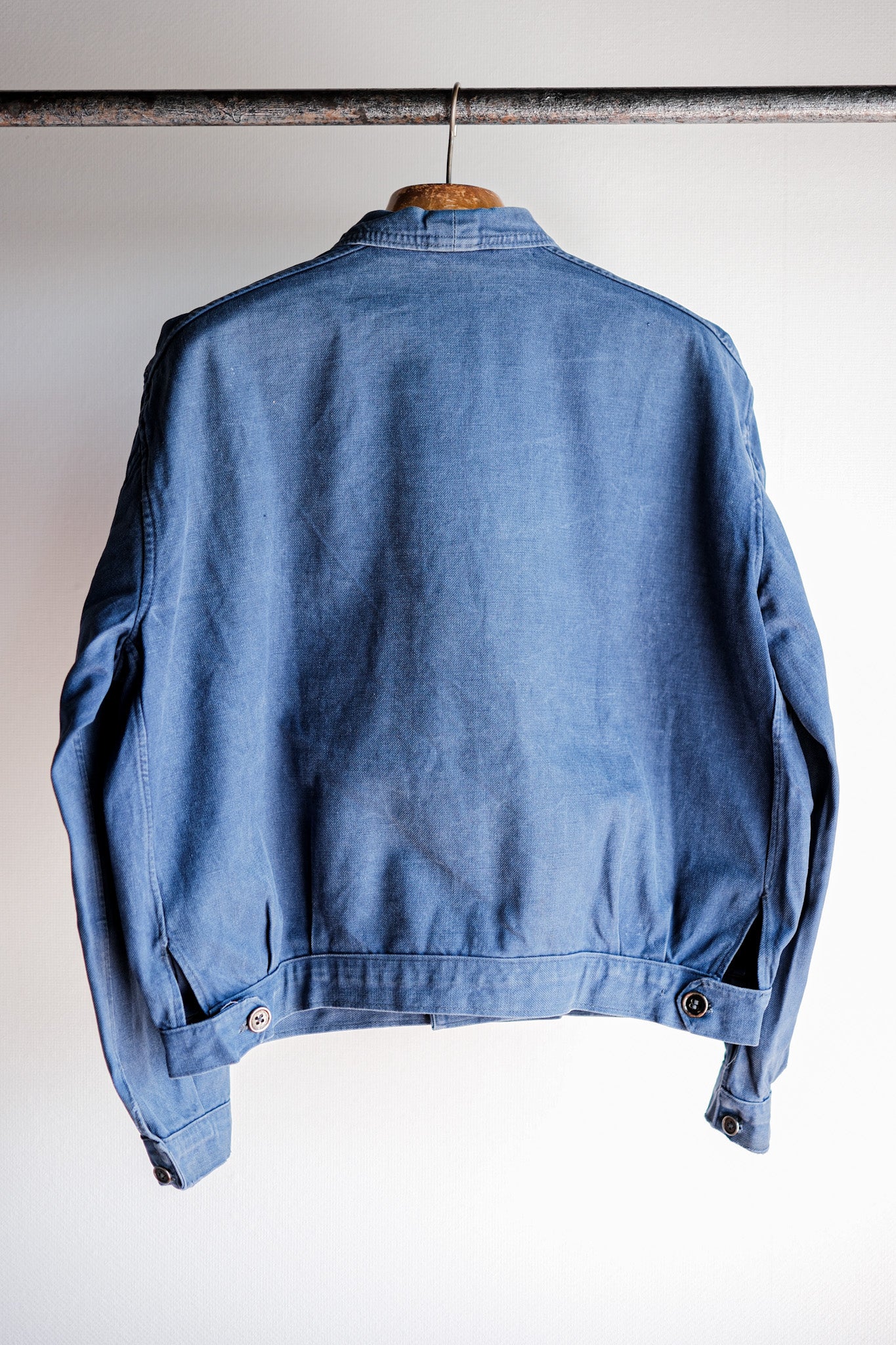 【~40’s】French Vintage Indigo Cotton Twill Cyclist Jacket