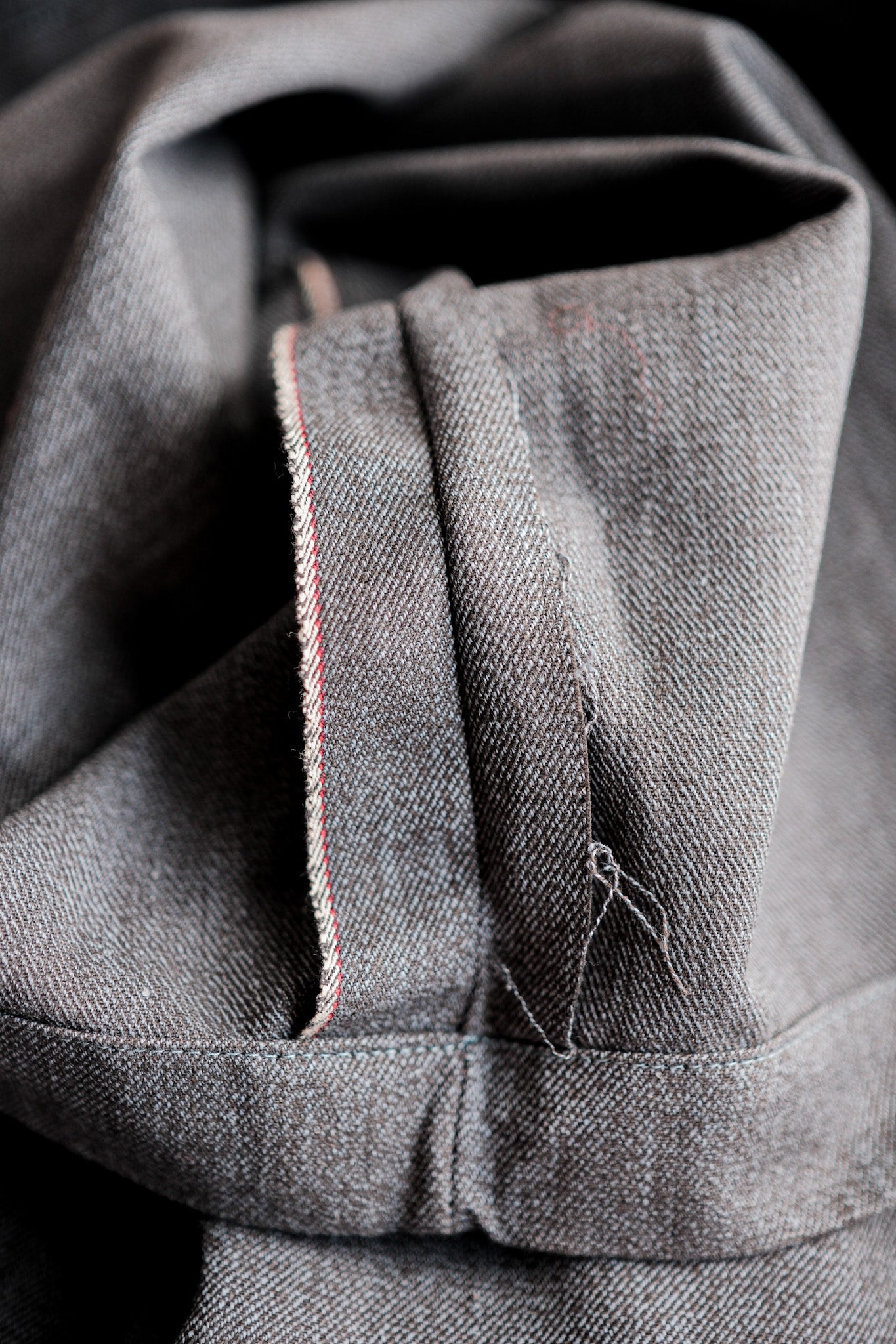 【~50's】Europe Vintage Salt & Pepper Cotton Smock "Dead Stock"