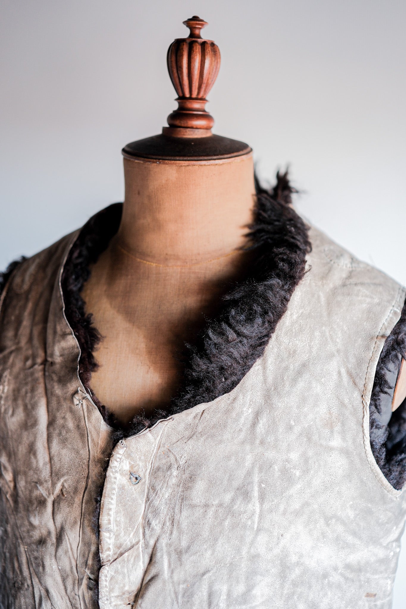 【~40's】WWⅡ German Waffen-SS Winter Sheepskin Fur Vest