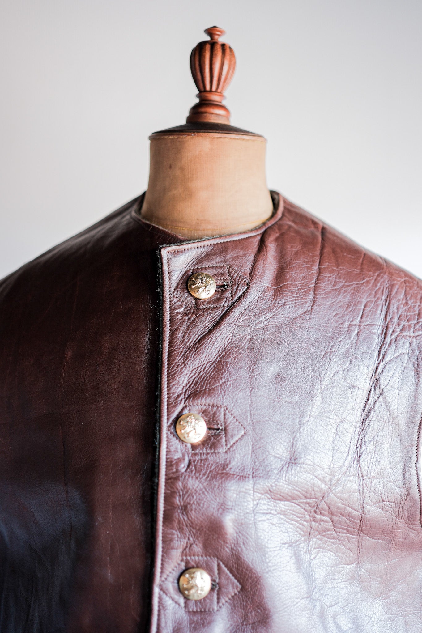 【~50's】Belgium Army Jerkin Leather Vest