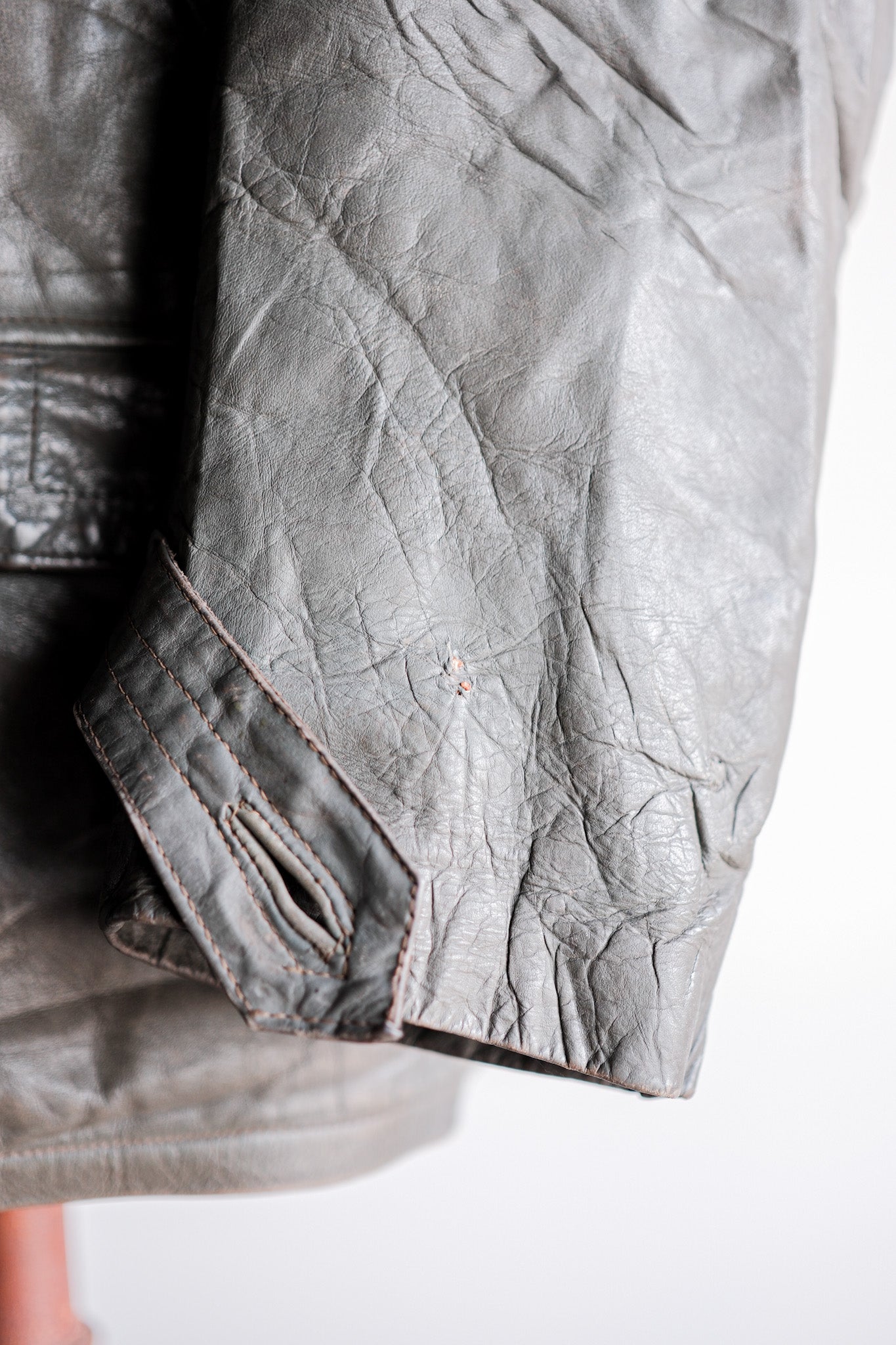 【~40's】WWⅡ+German+Navy+U-Boat+Crew+Gray+Leather+Jacket+"Kriegsmarine"