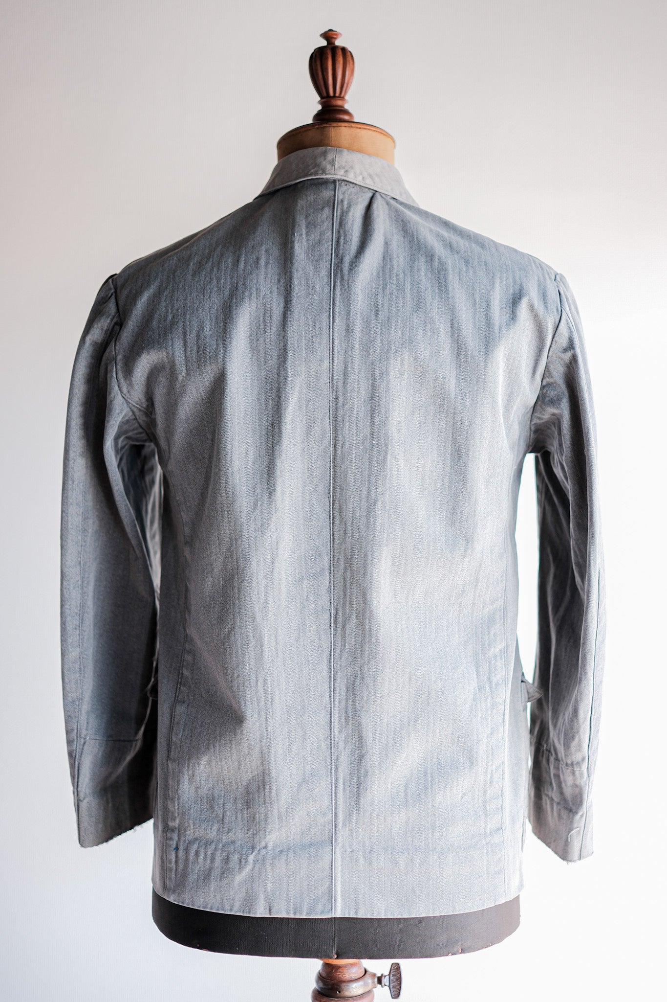 【~50's】Europe Vintage Salt & Pepper HBT Cotton Work Jacket "6 Buttons"
