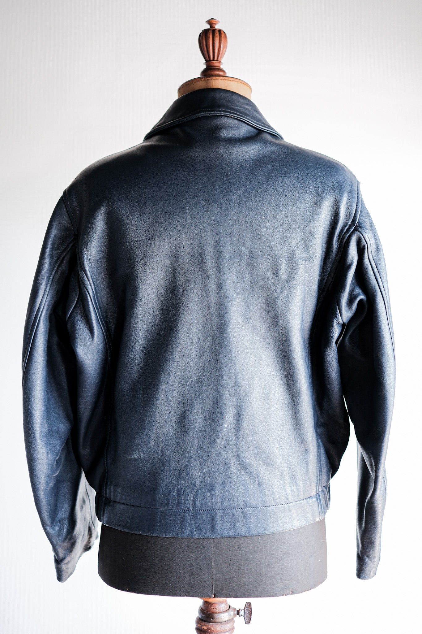 【~70's】French Air Force Pilot Leather Jacket Size.96M