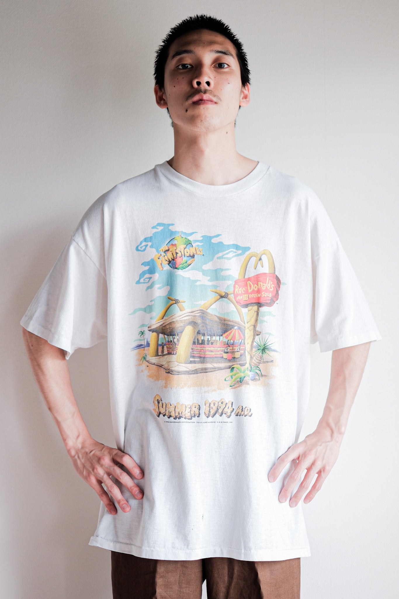 【~90's】Vintage Movie Print T-shirt Size.XL "The Flintstones" "Made in U.S.A."