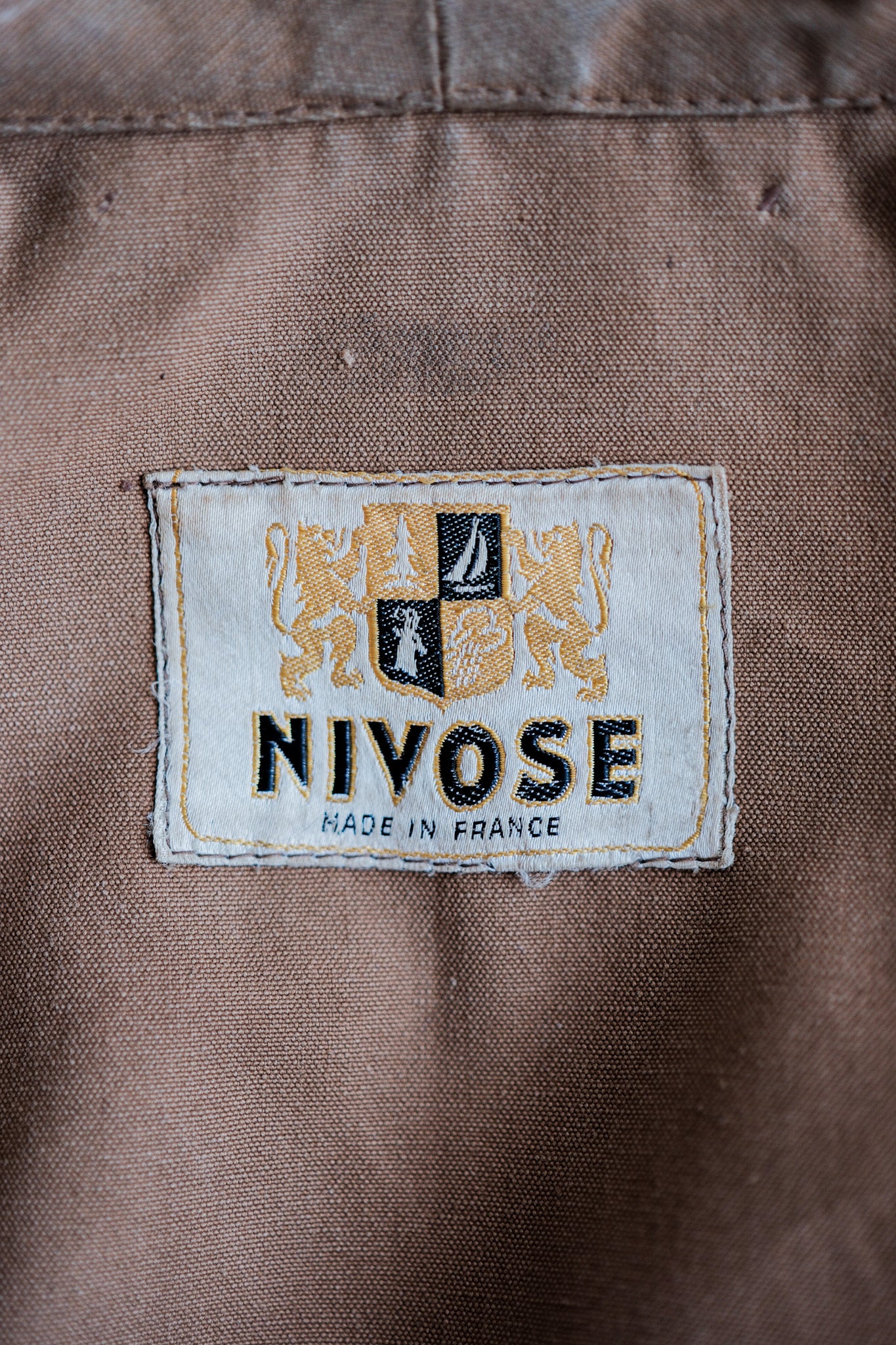 【~40's】French Vintage Cotton Linen Canvas Work Half Coat
