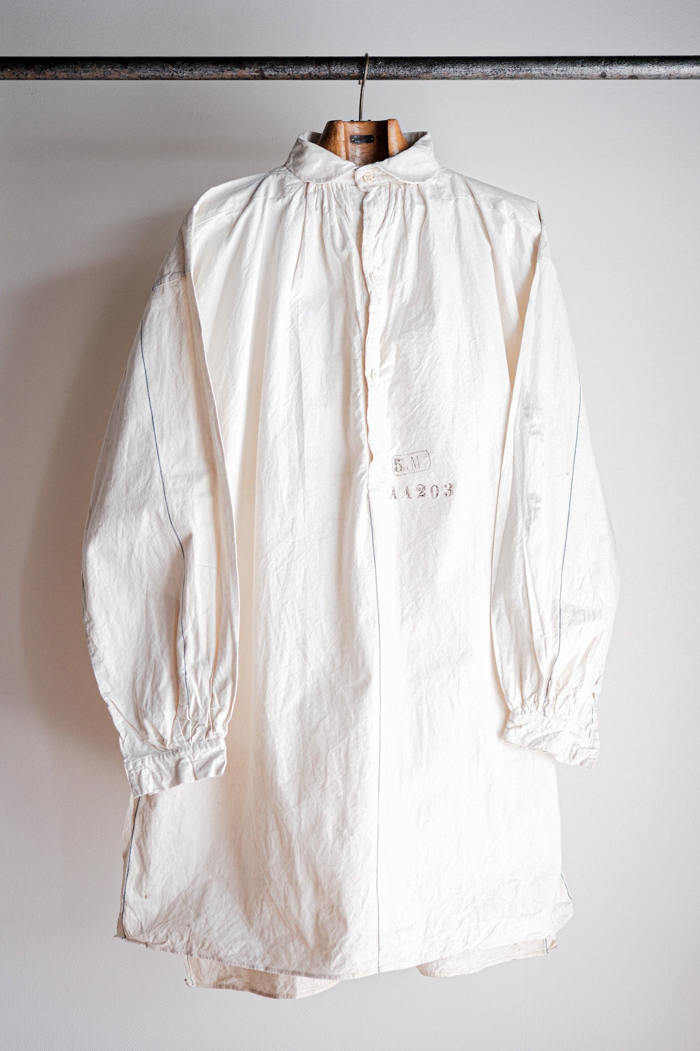 【Late 19th C】French Army of Africa Cotton Linen Coronial Shirt "Dead Stock"