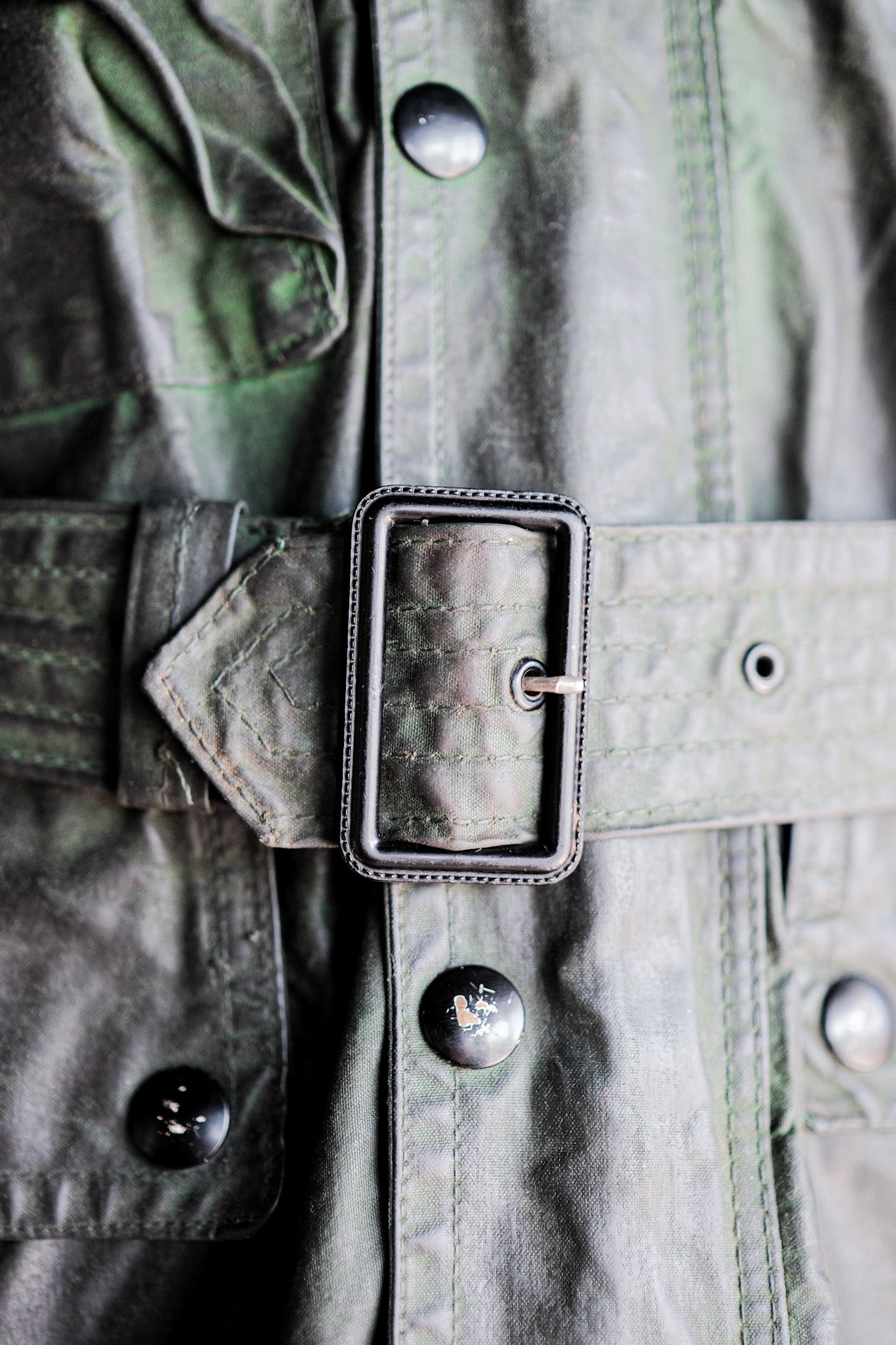 【~60's】Vintage Belstaff Green Waxed Jacket With Patches Size.36 “TRIALMASTER"