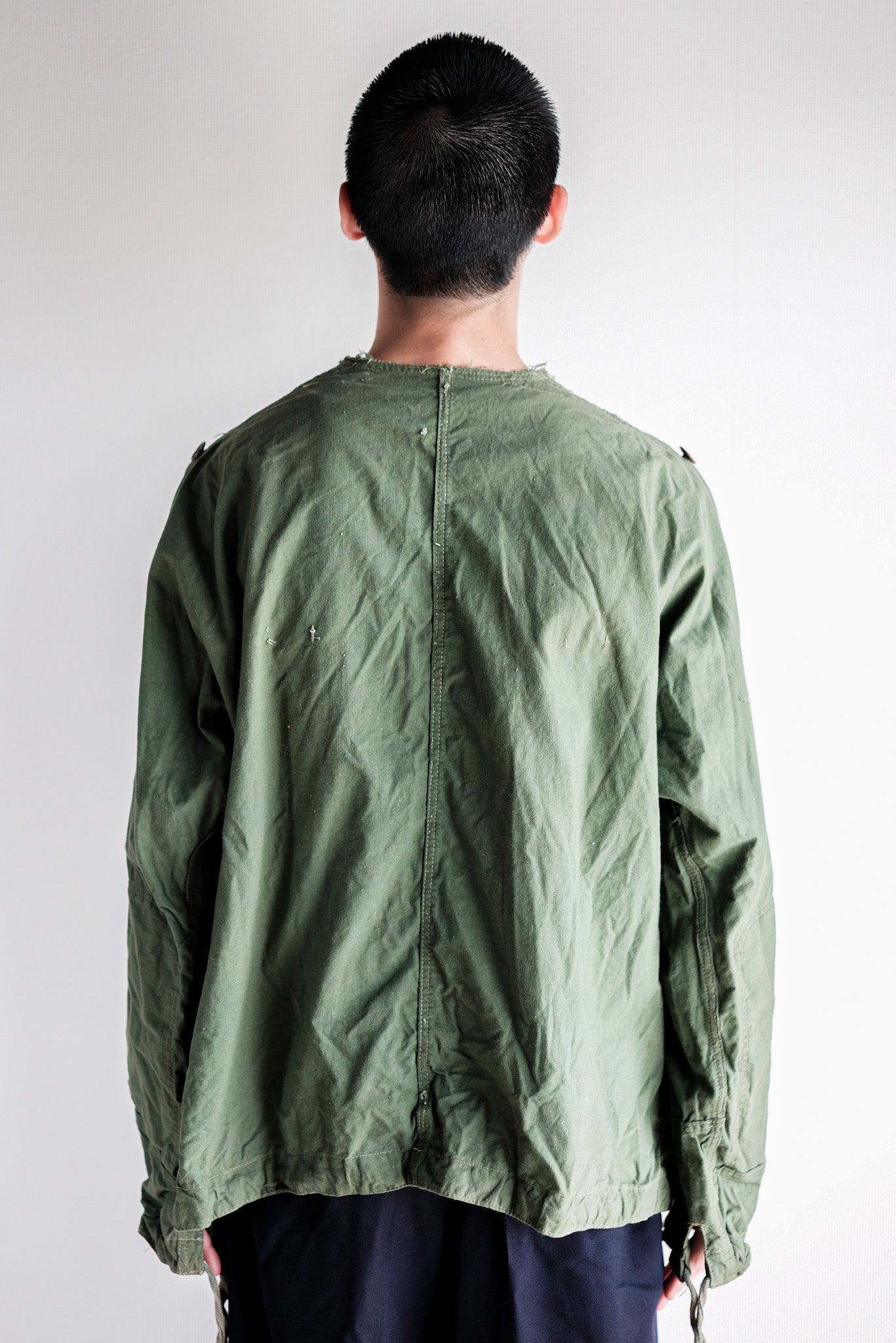 【~50's】Czechoslovakian Army Green Cotton Smock