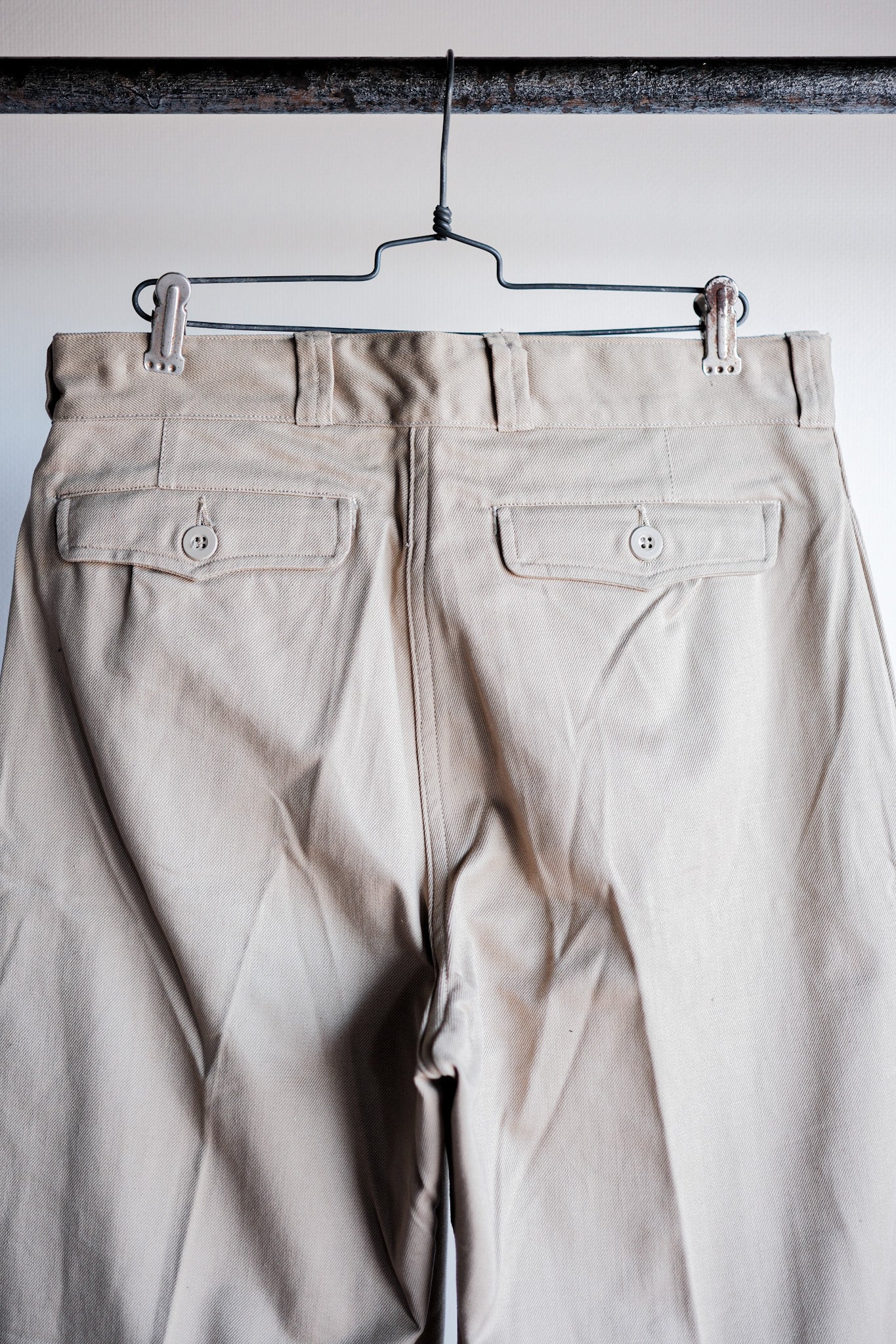 【~50's】French Army M52 Chino Trousers Size.12 "Dead Stock"