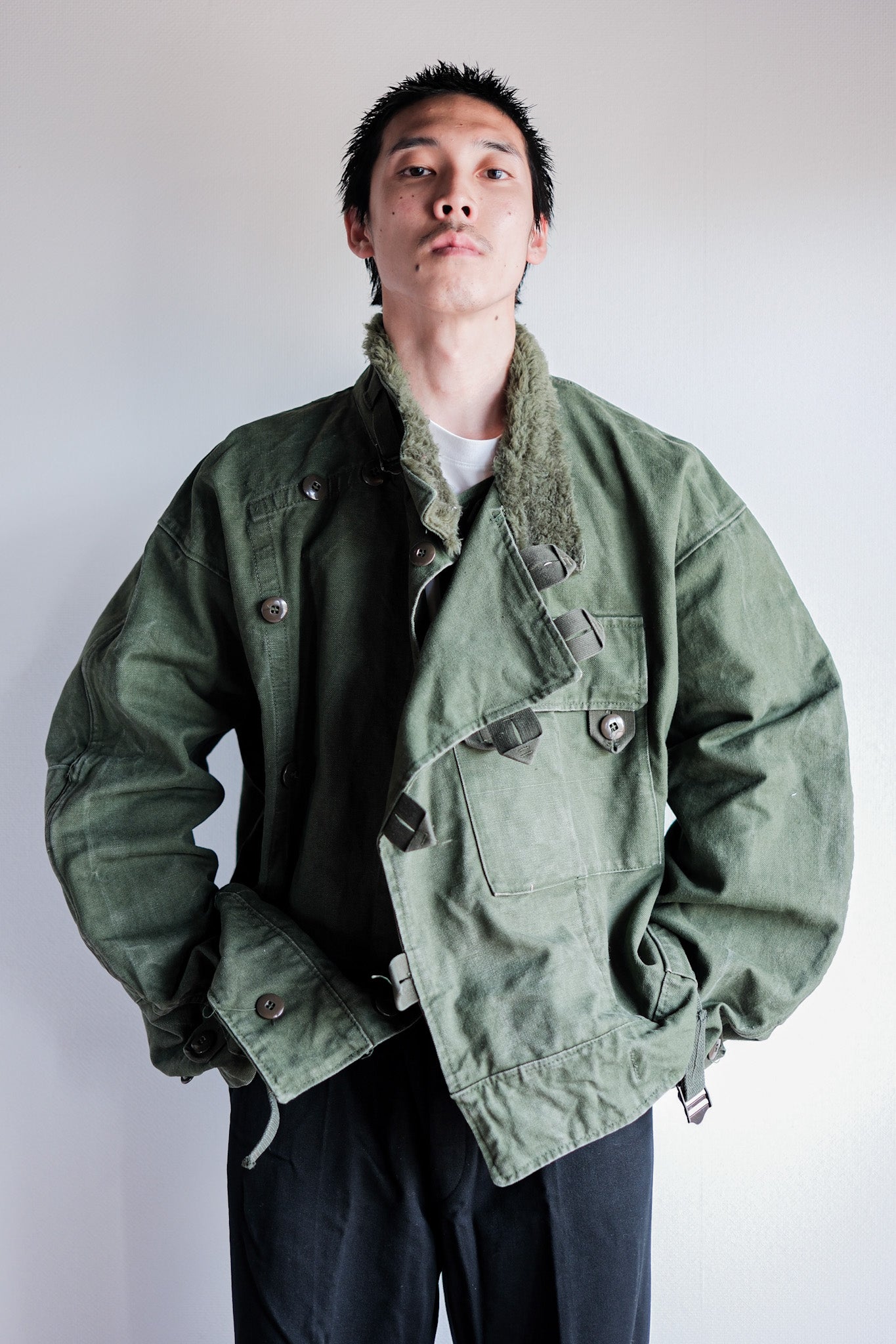 【~60's】Swedish Army Dispatch Rider Motorcycle Jacket Size.C56