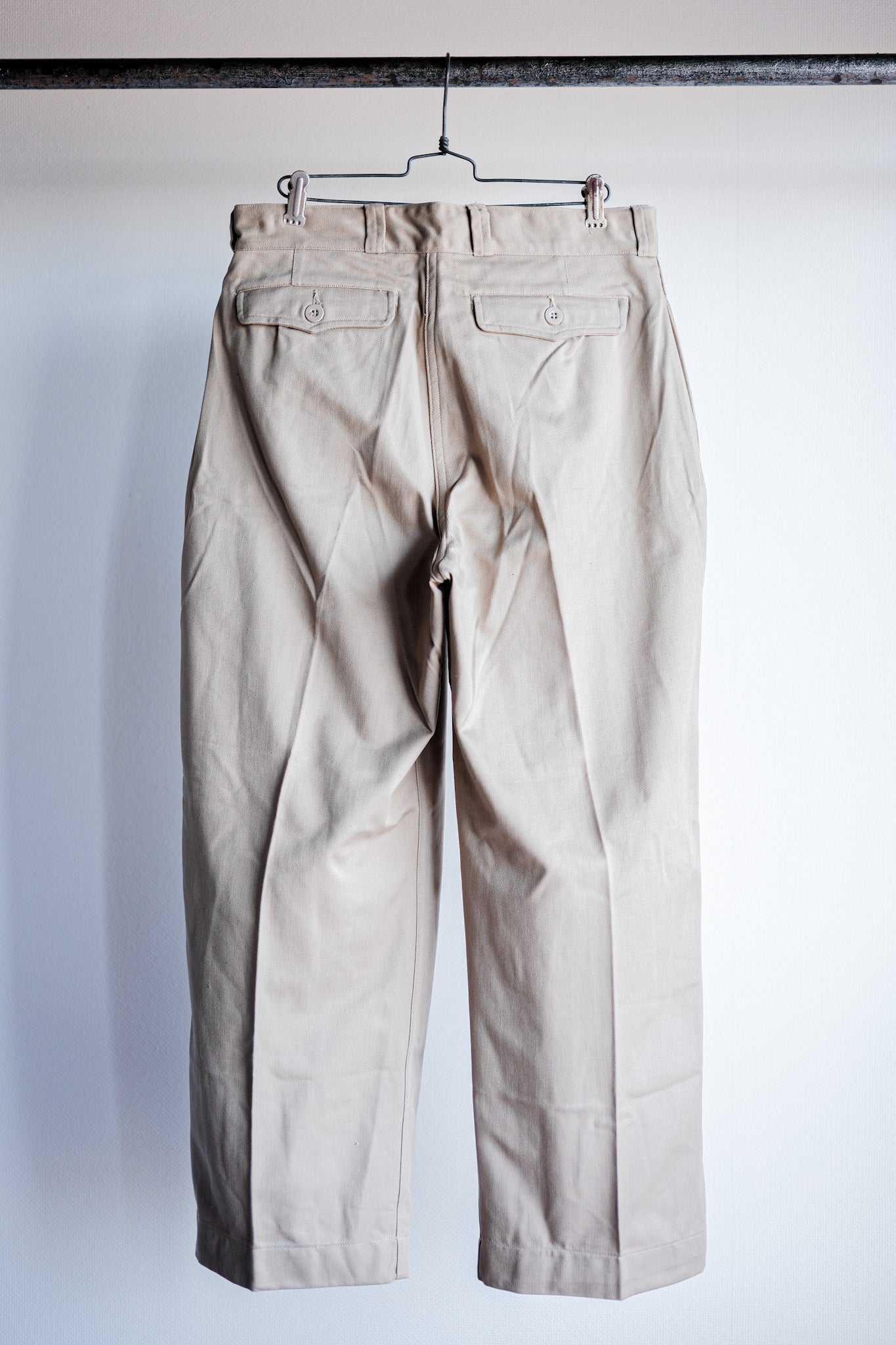 【~50's】French Army M52 Chino Trousers Size.12 "Dead Stock"